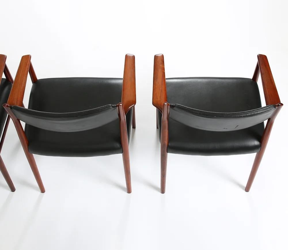 Arne Vodder for Sibast Rosewood Armchairs Set of Four In Good Condition For Sale In Phoenix, AZ
