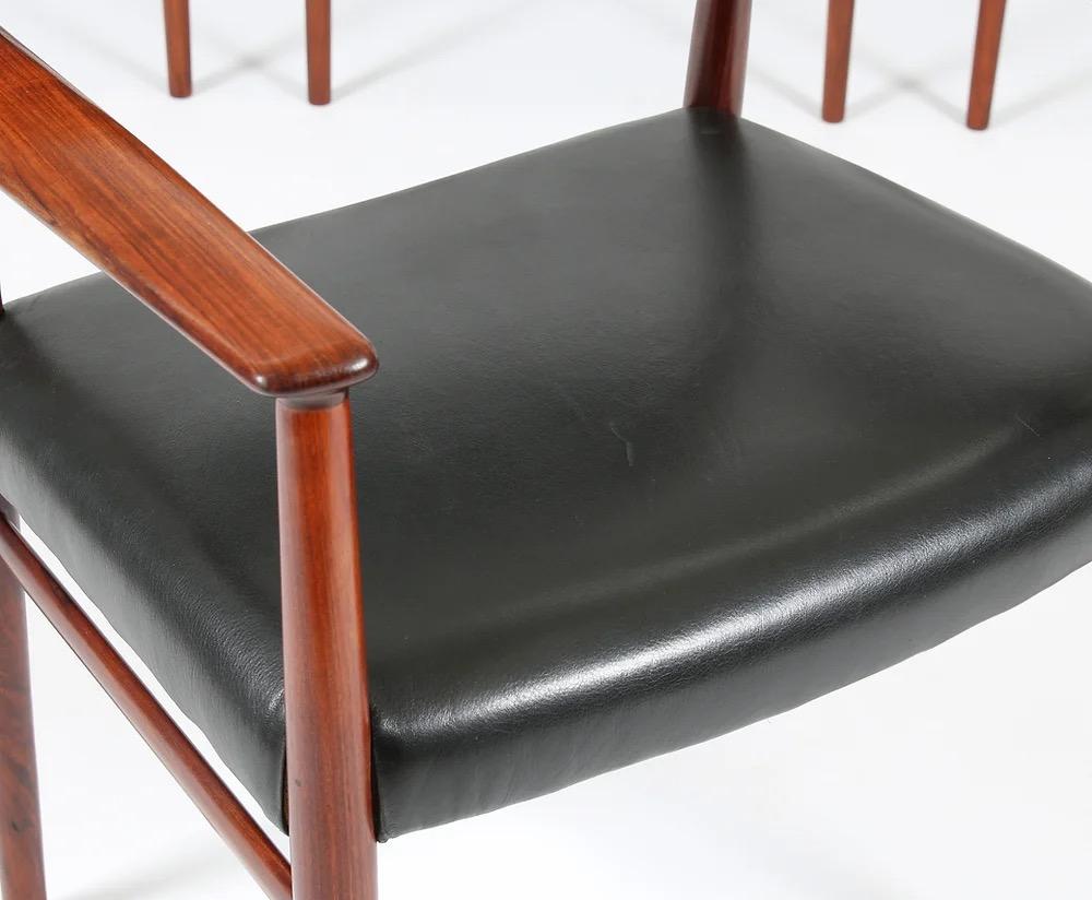 Arne Vodder for Sibast Rosewood Armchairs Set of Four For Sale 1