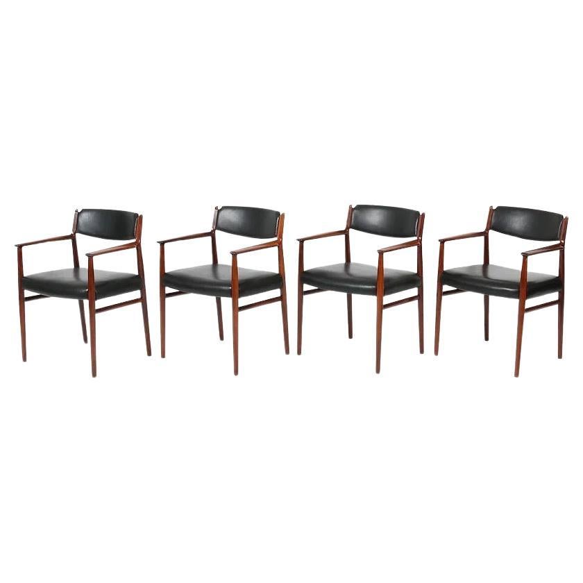 Arne Vodder for Sibast Rosewood Armchairs Set of Four For Sale