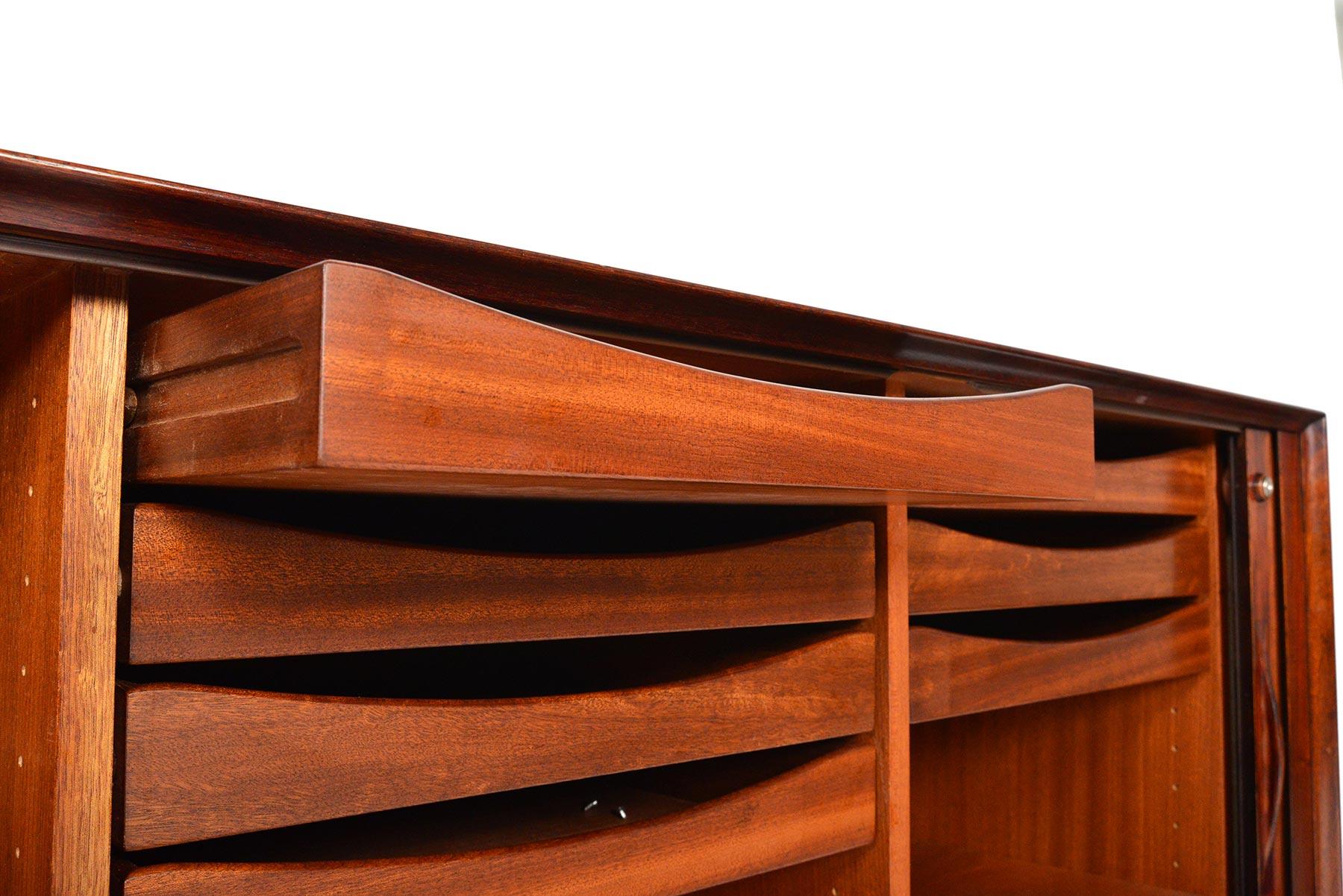 20th Century Arne Vodder for Sibast Tambour Credenza in Rosewood