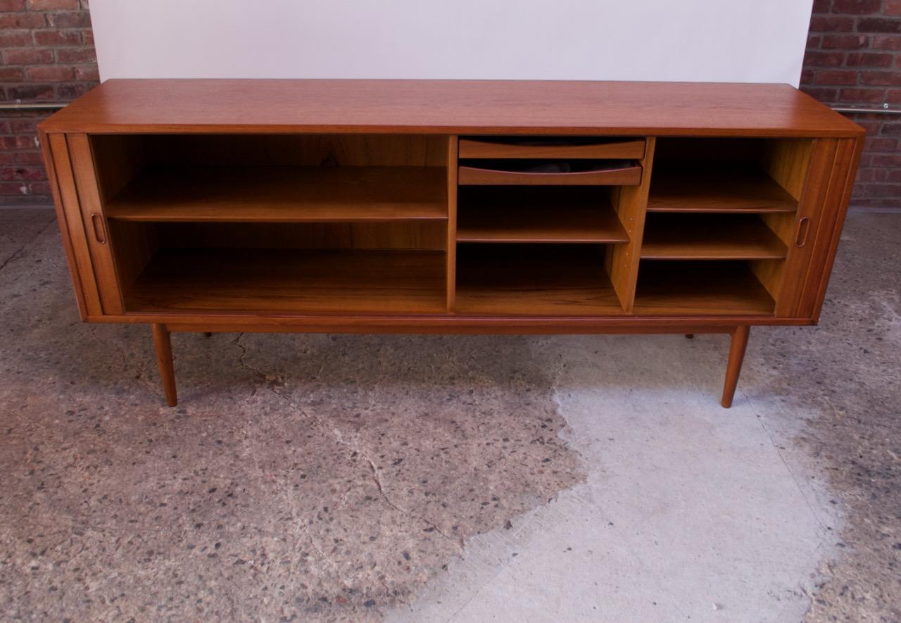 Mid-20th Century Arne Vodder for Sibast Tambour-Door Teak Credenza Model 37