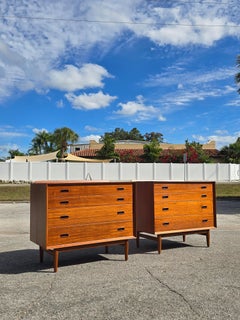 Arne Vodder for Sibast Teak Mid Century Modern Bachelor Chest Dresser Pair