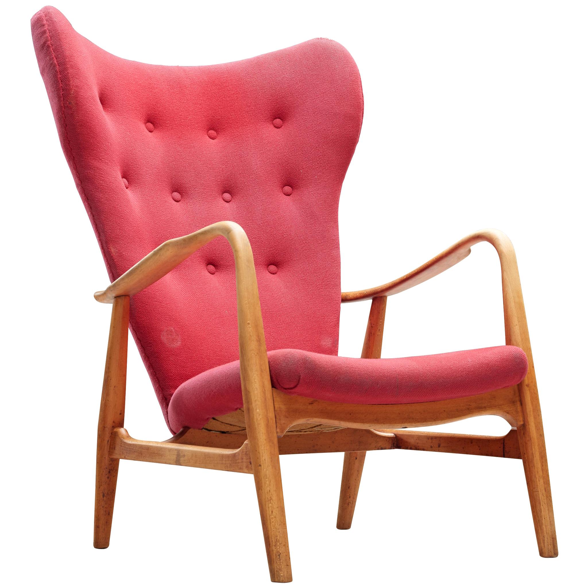 Quirky Highback Wooden Chair For Sale at 1stdibs
