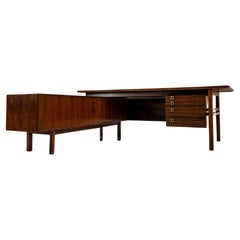 Vintage Arne Vodder L-shaped Executive Desk in Rosewood for Sibast, Denmark 1960s