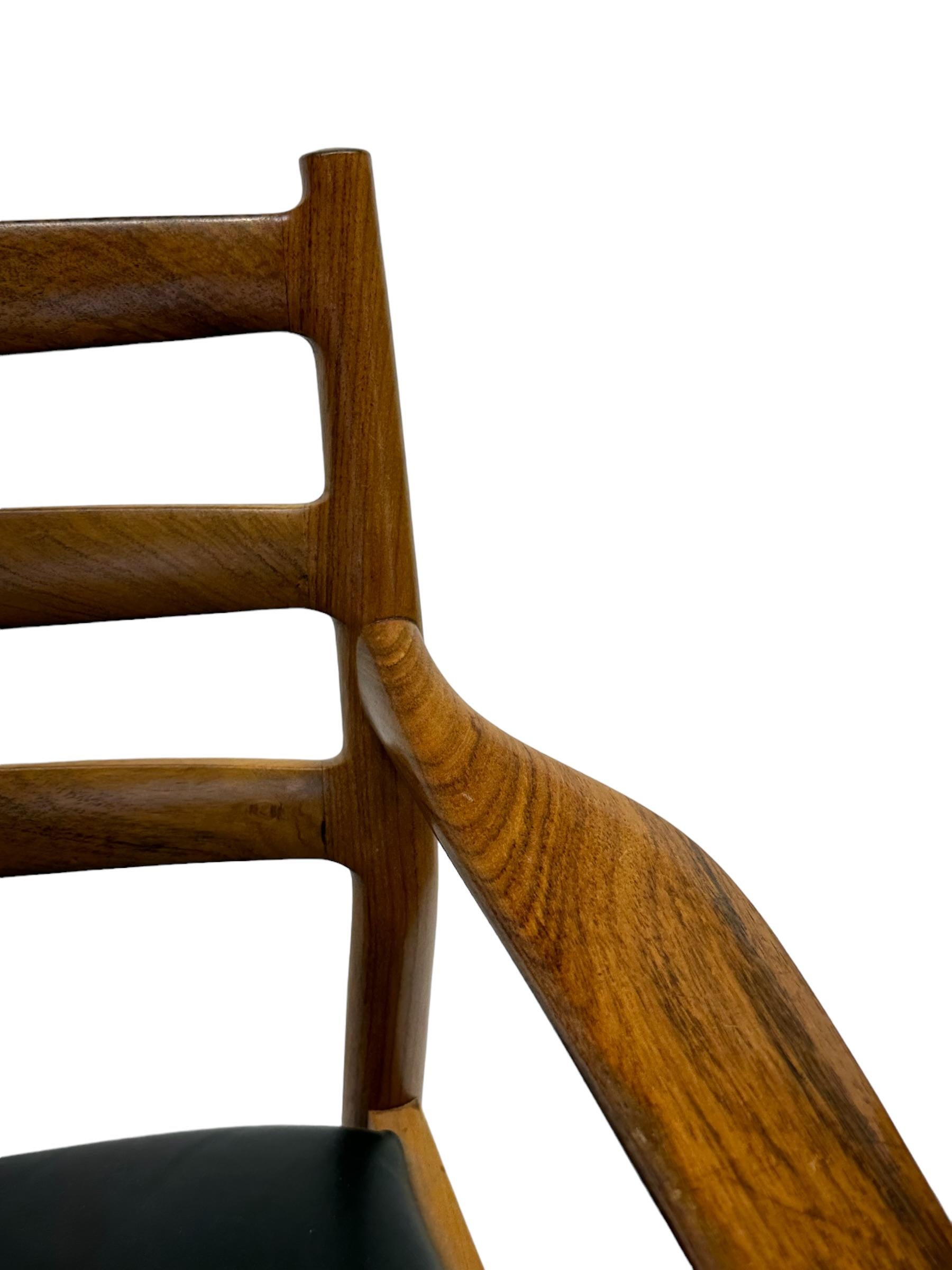 Arne Vodder Ladder Back Rosewood and Leather Armchair by France and Son For Sale 9