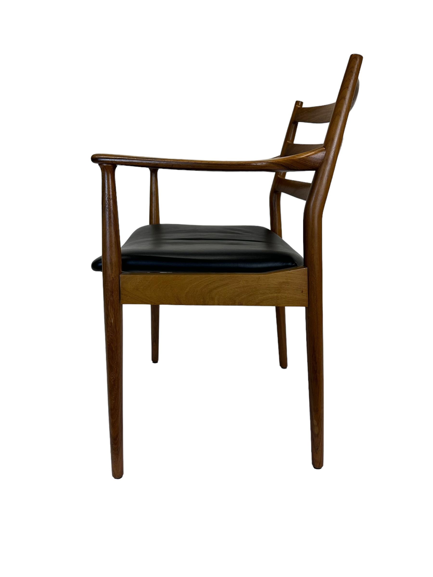 Arne Vodder Ladder Back Rosewood and Leather Armchair by France and Son For Sale 11