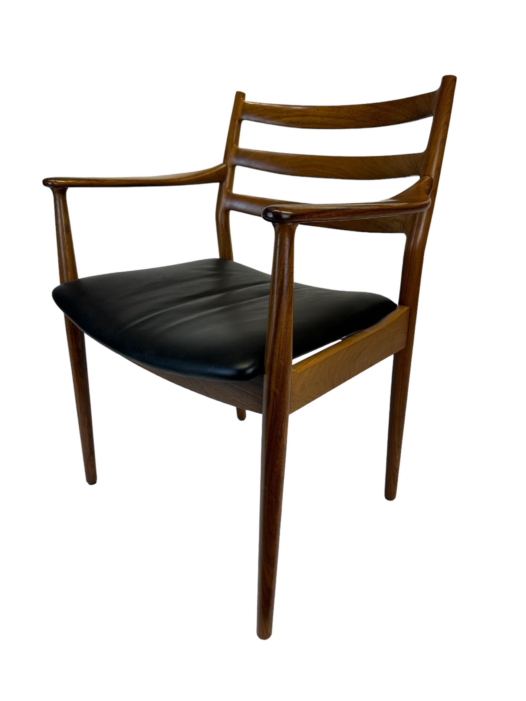Arne Vodder Ladder Back Rosewood and Leather Armchair by France and Son For Sale 12