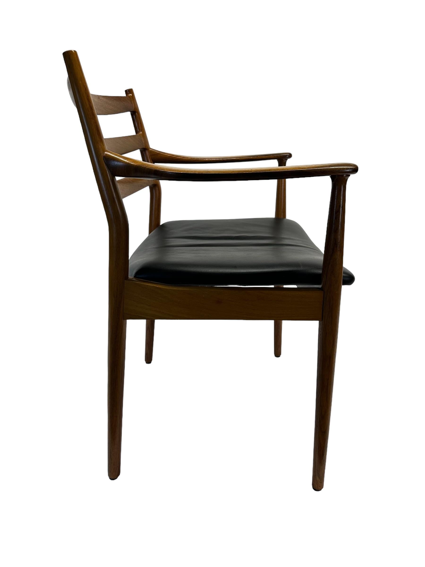 Arne Vodder Ladder Back Rosewood and Leather Armchair by France and Son For Sale 15