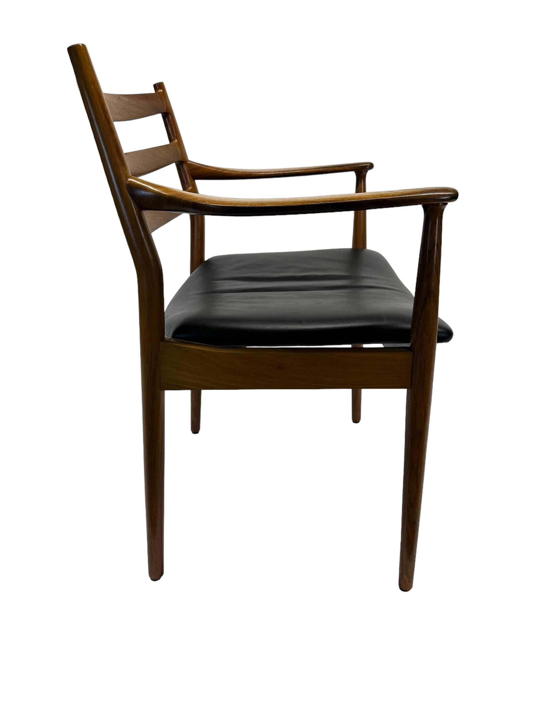 Arne Vodder Ladder Back Rosewood and Leather Armchair by France and Son For Sale 16