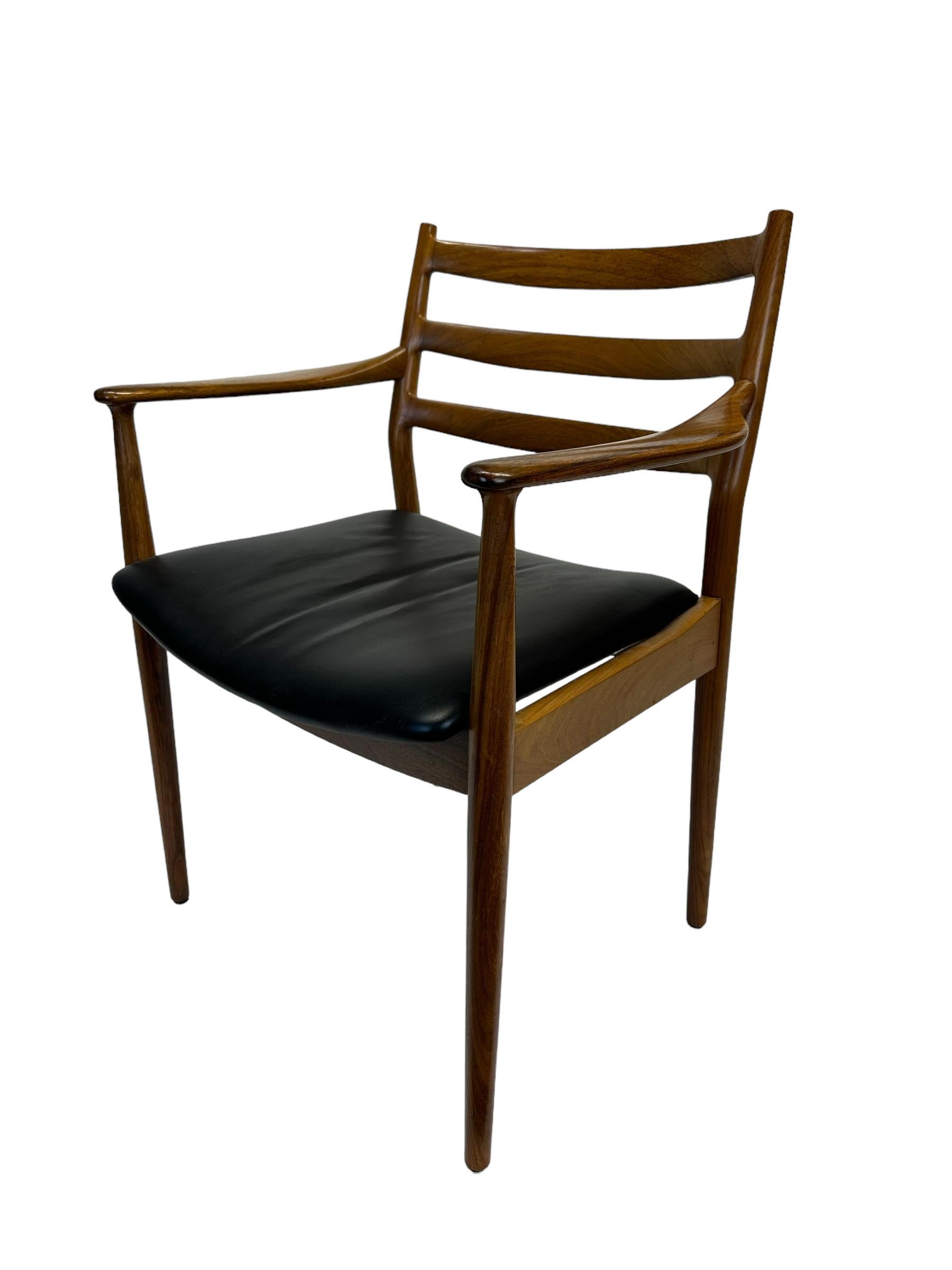 Arne Vodder Ladder Back Rosewood and Leather Armchair by France and Son For Sale 5