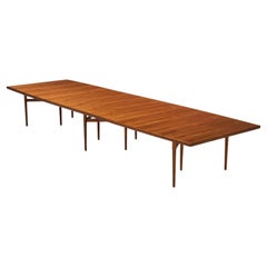 Vintage Arne Vodder Large 16 ft Conference or Dining Table in Teak 