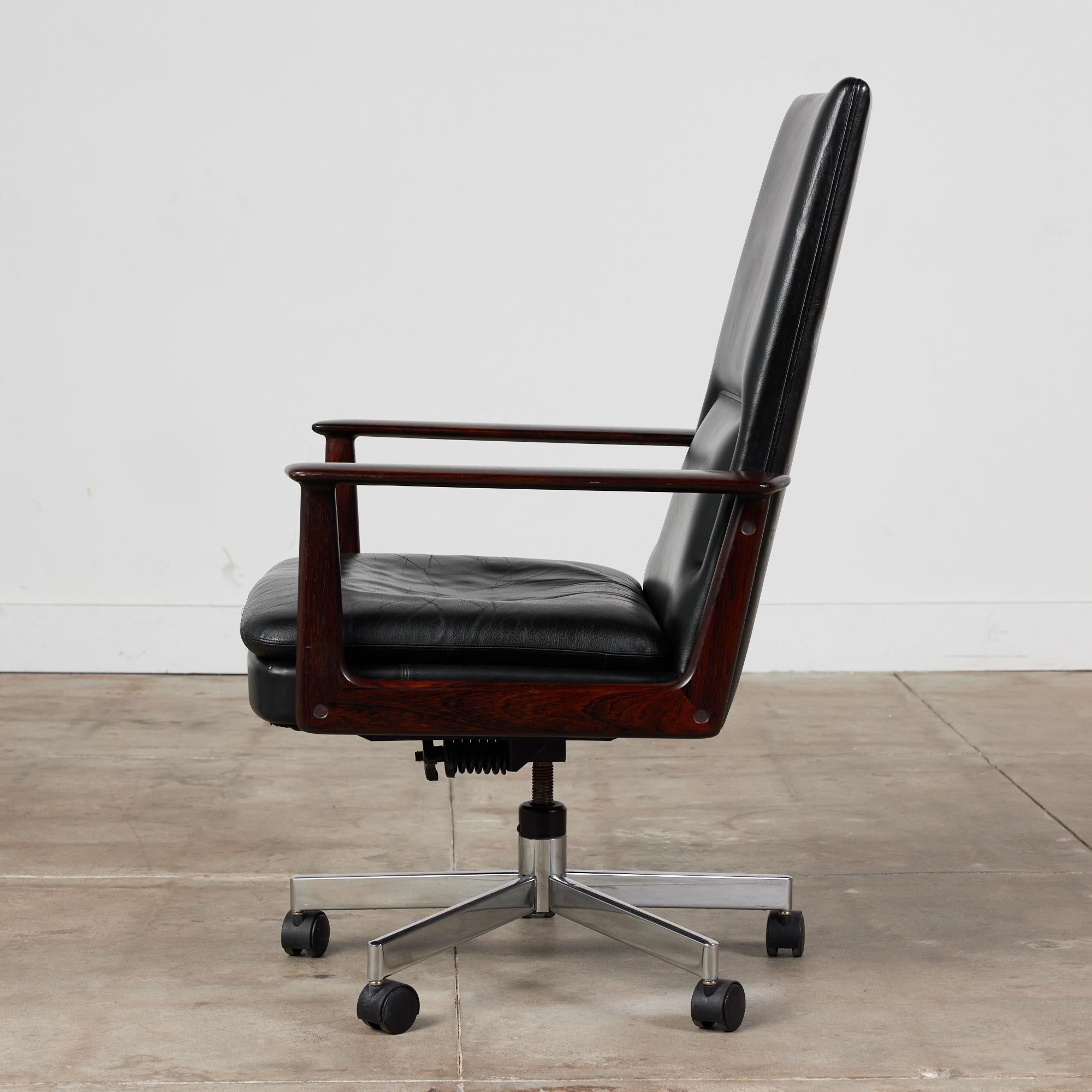 Mid-Century Modern Arne Vodder Leather Desk Chair for Sibast