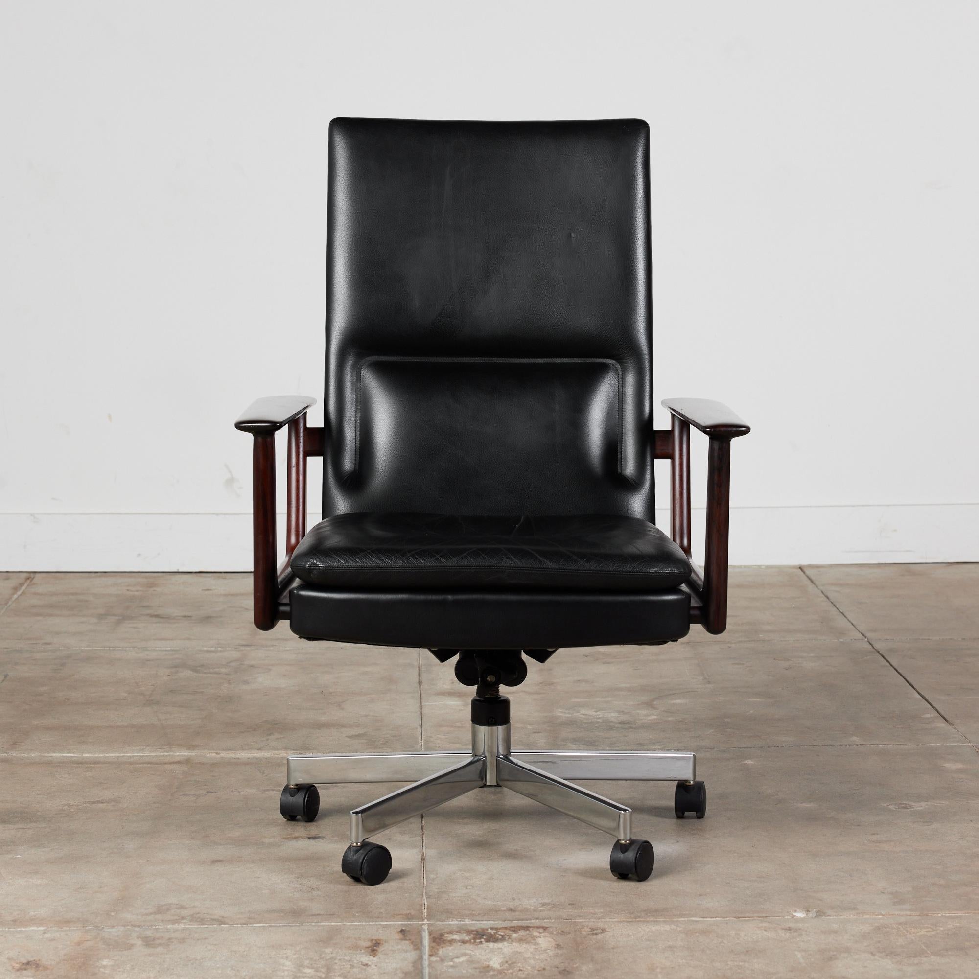 Danish Arne Vodder Leather Desk Chair for Sibast