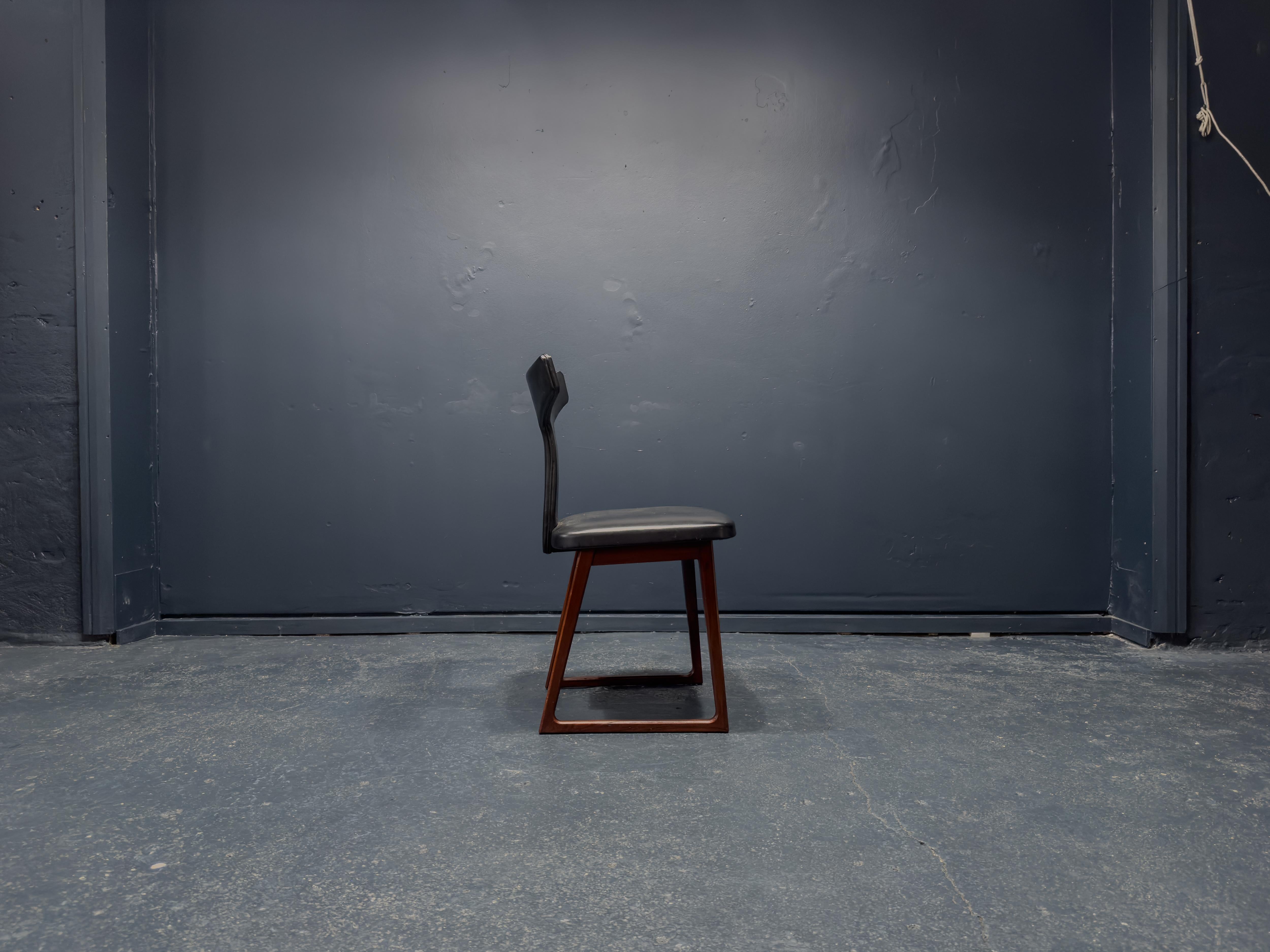 Danish Arne Vodder Leather Dining Chair For Sale