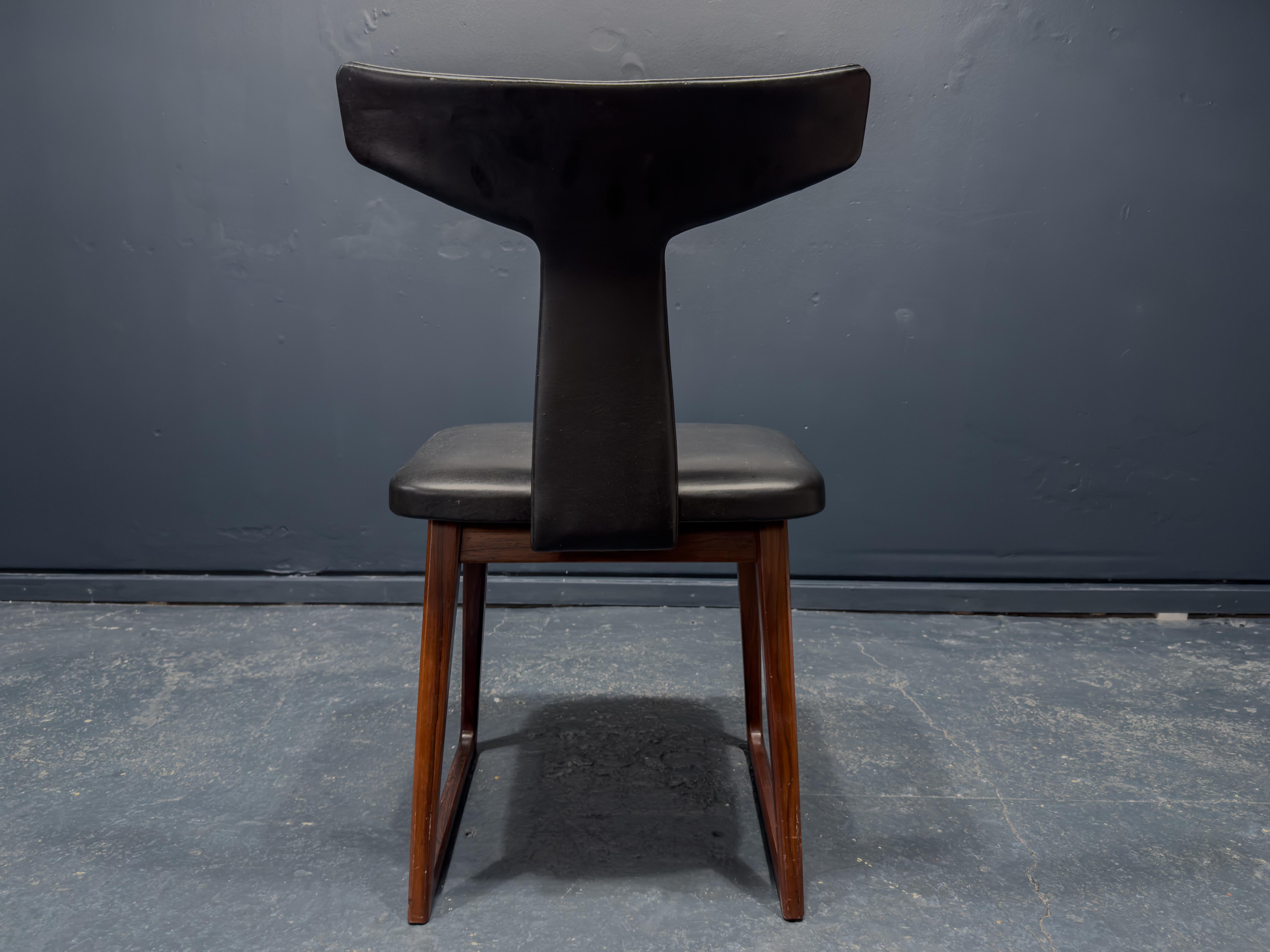Mid-20th Century Arne Vodder Leather Dining Chair For Sale