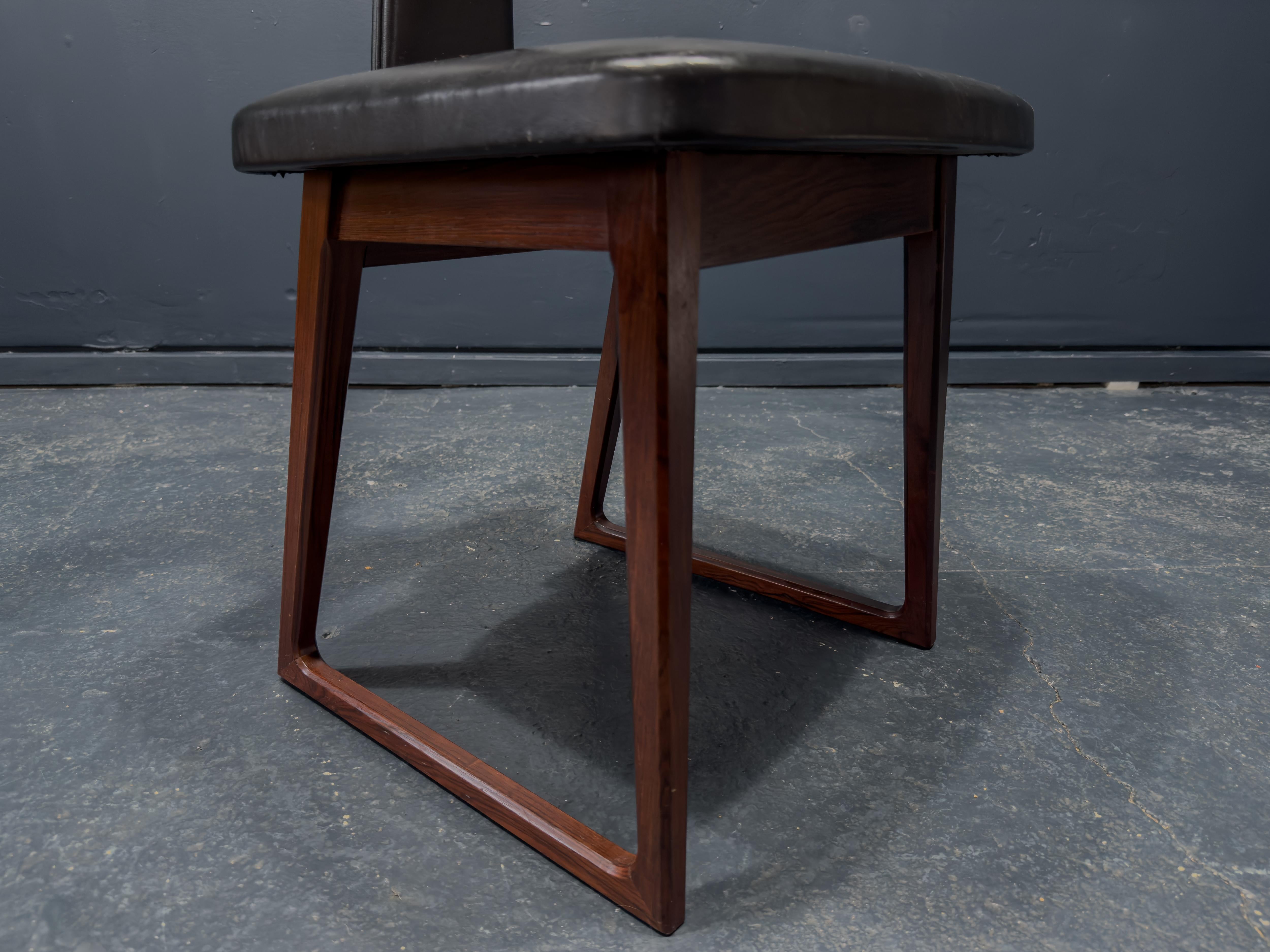 Arne Vodder Leather Dining Chair For Sale 1