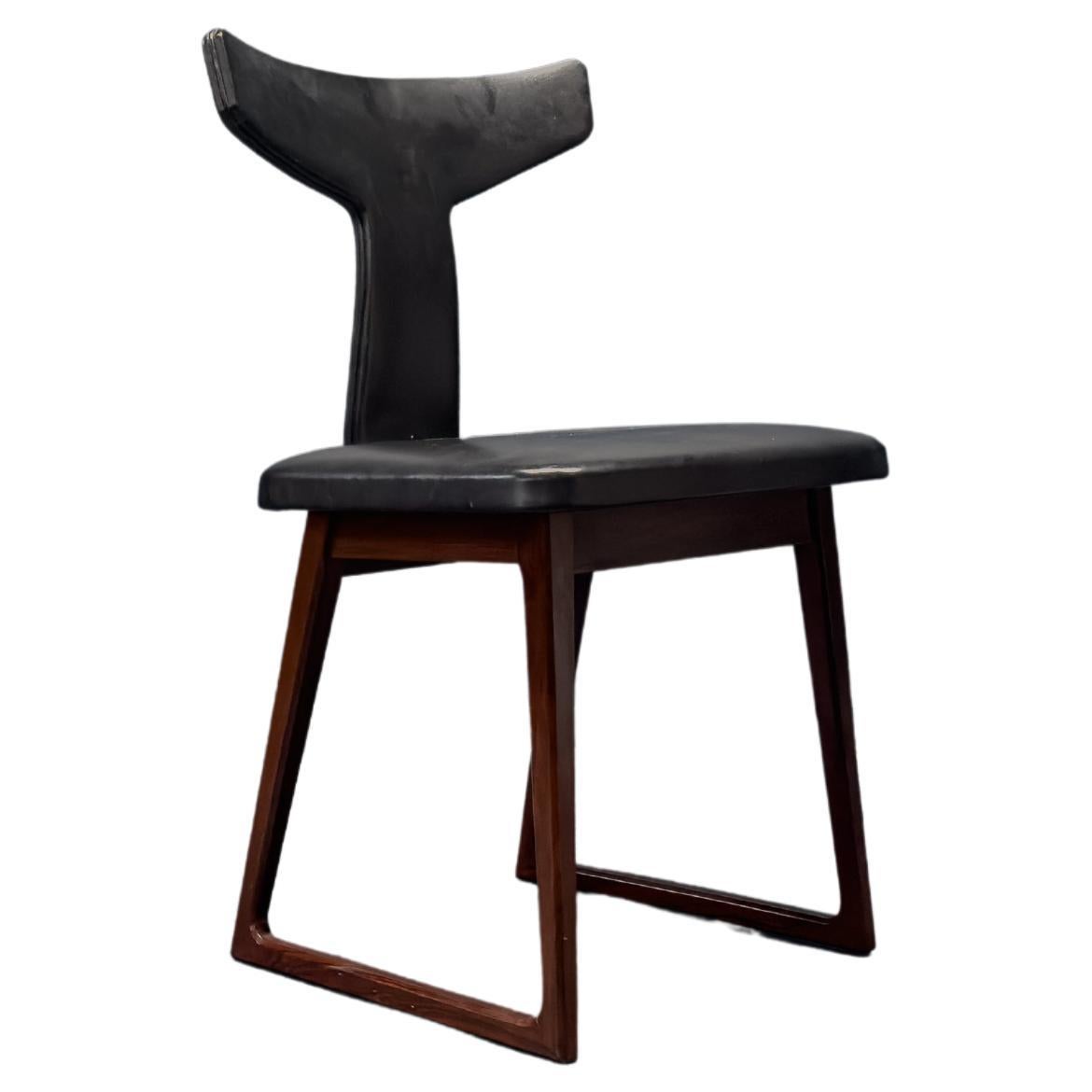 Arne Vodder Leather Dining Chair For Sale