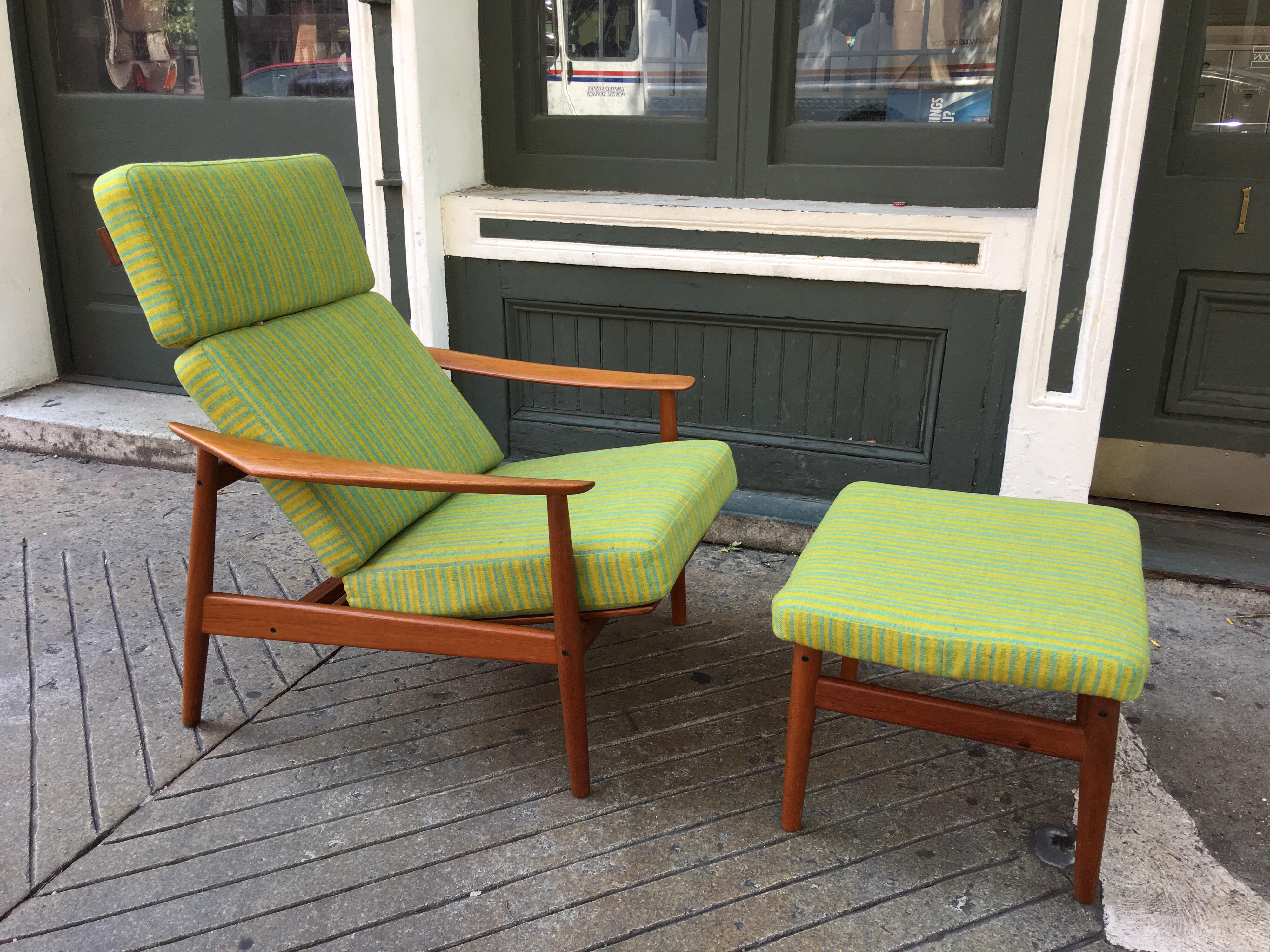 Mid-Century Modern Arne Vodder Lounge Chair and Ottoman Model FD164