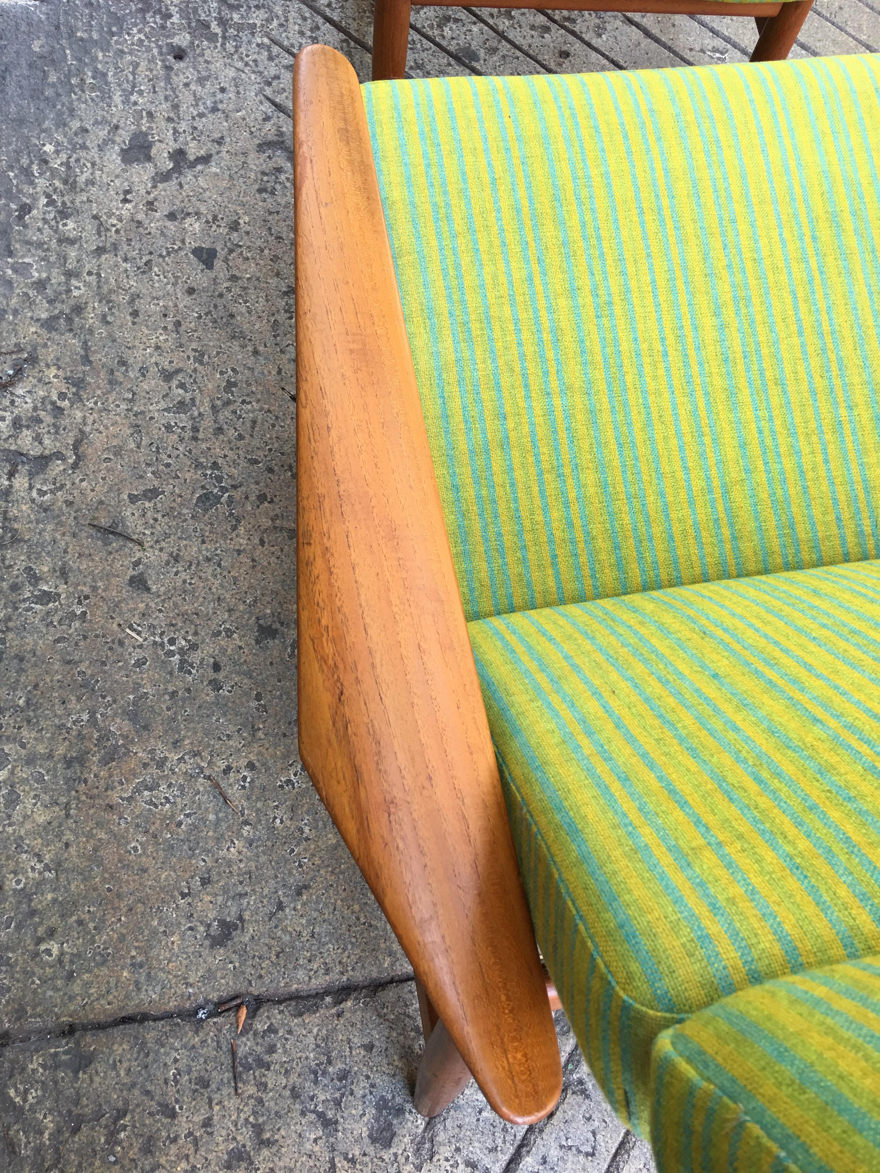 Wool Arne Vodder Lounge Chair and Ottoman Model FD164