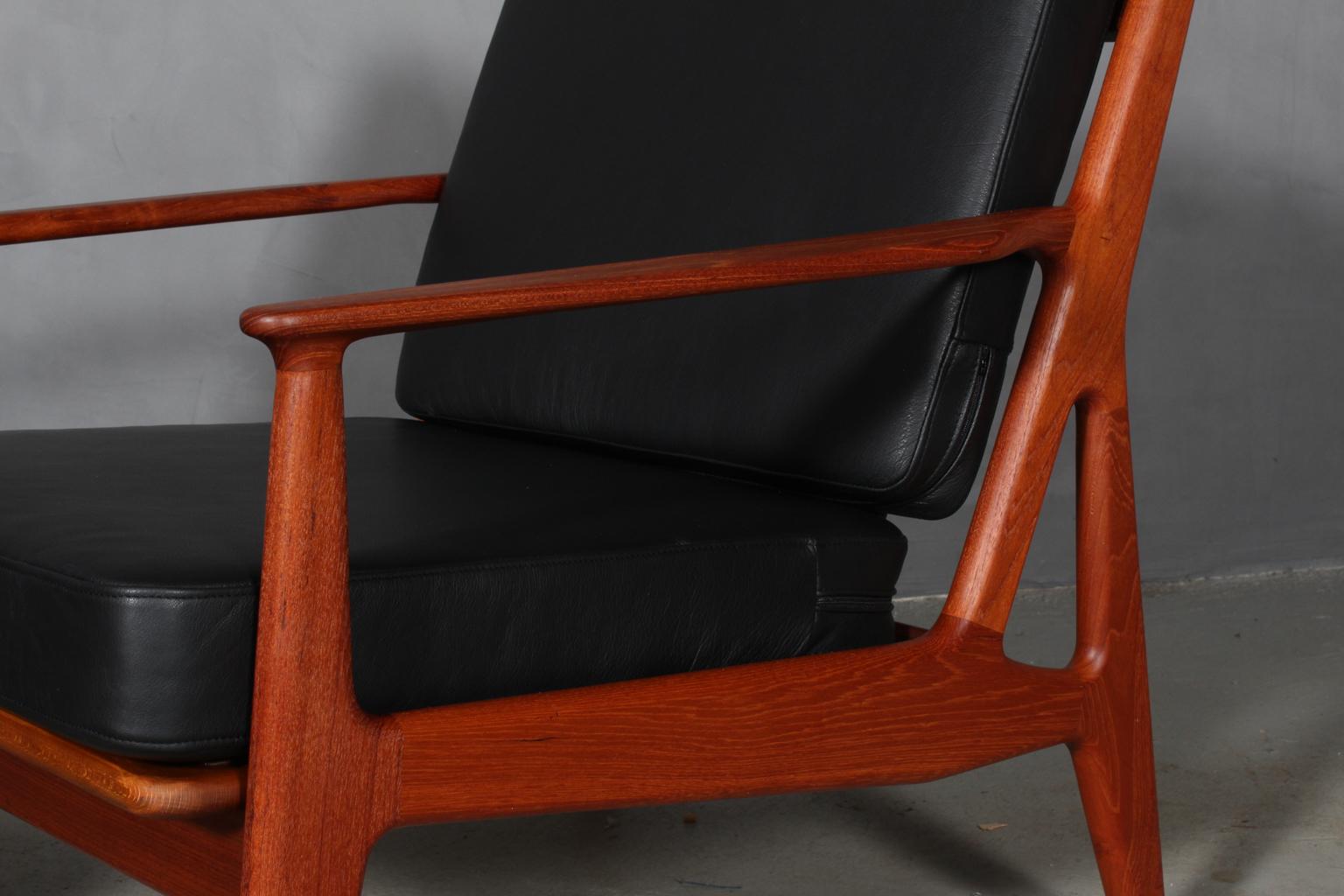 Scandinavian Modern Arne Vodder Lounge Chairs, Solid Teak