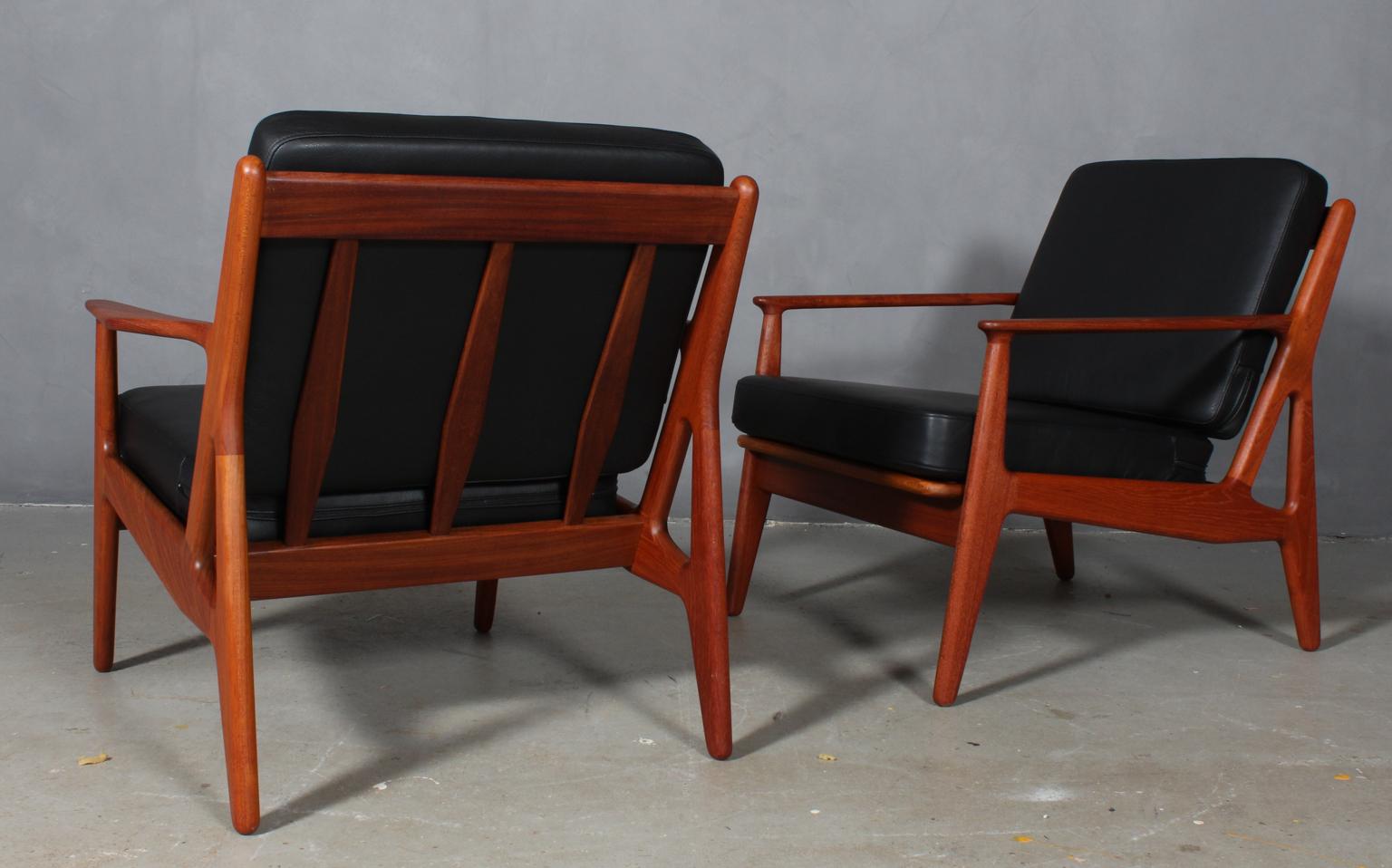 Mid-20th Century Arne Vodder Lounge Chairs, Solid Teak