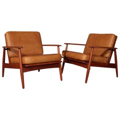 Arne Vodder Lounge Chairs, Solid Teak