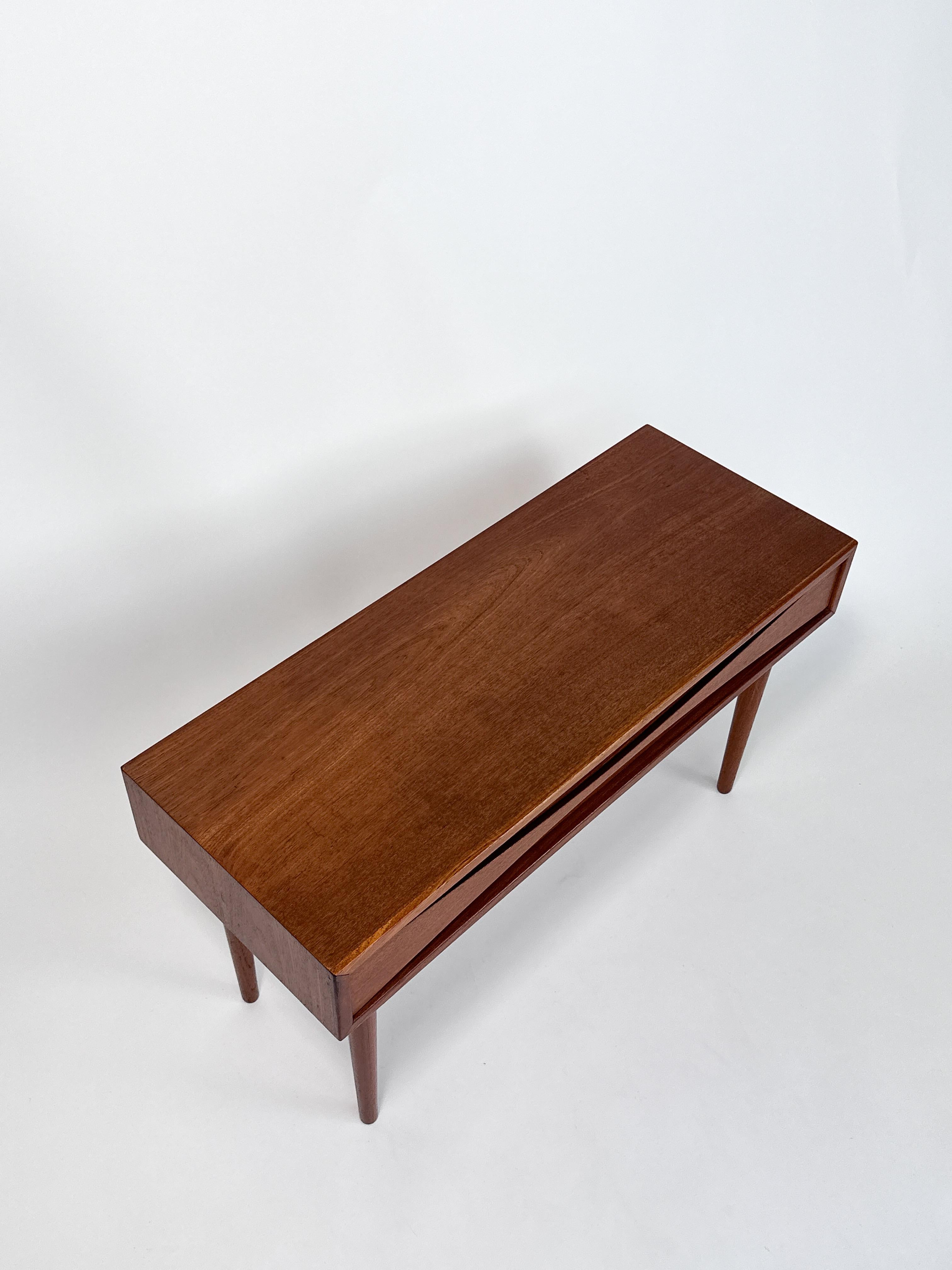 Hand-Crafted Arne Vodder Lowboard Nightstand Bedside Table Teak Chest of Drawer Niels Clausen