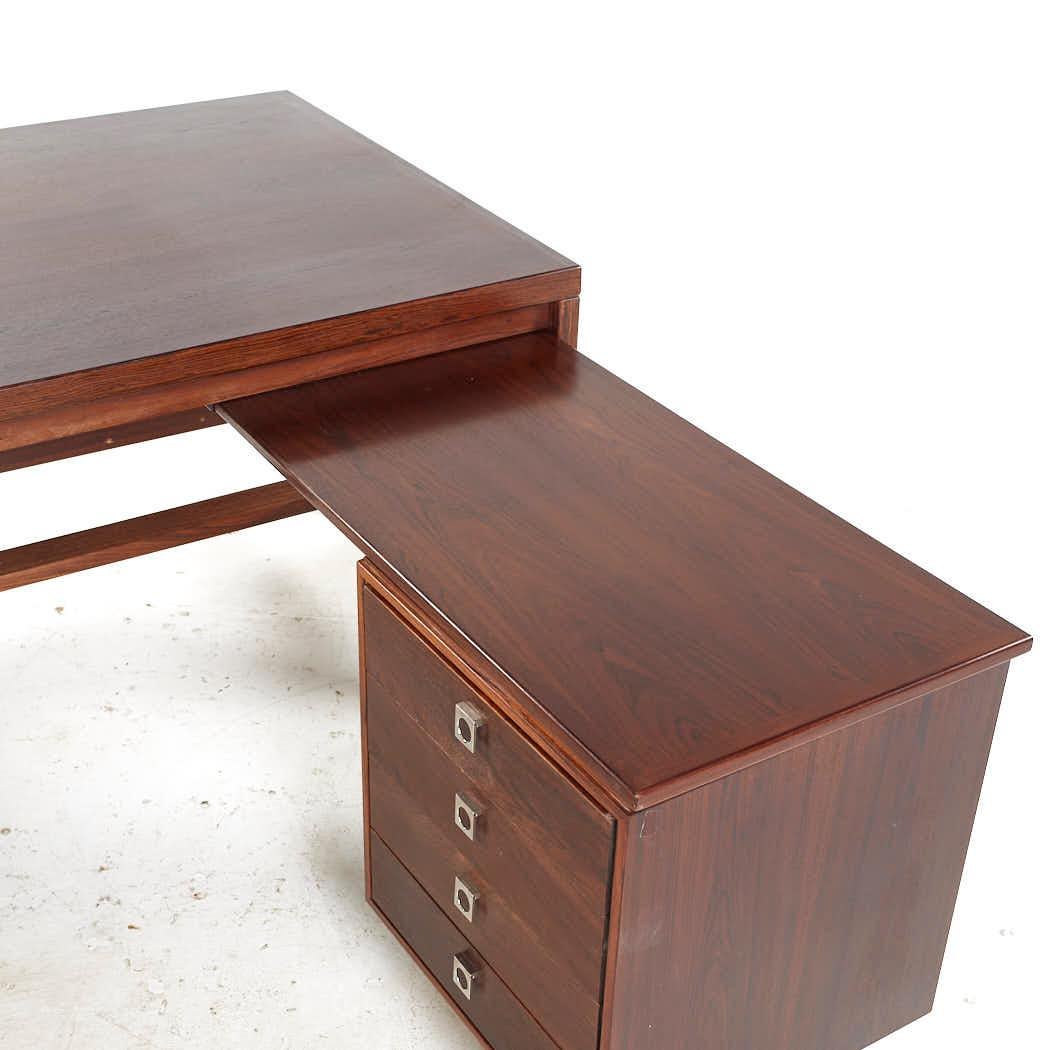 Late 20th Century Arne Vodder Mid Century Danish Rosewood L Desk For Sale