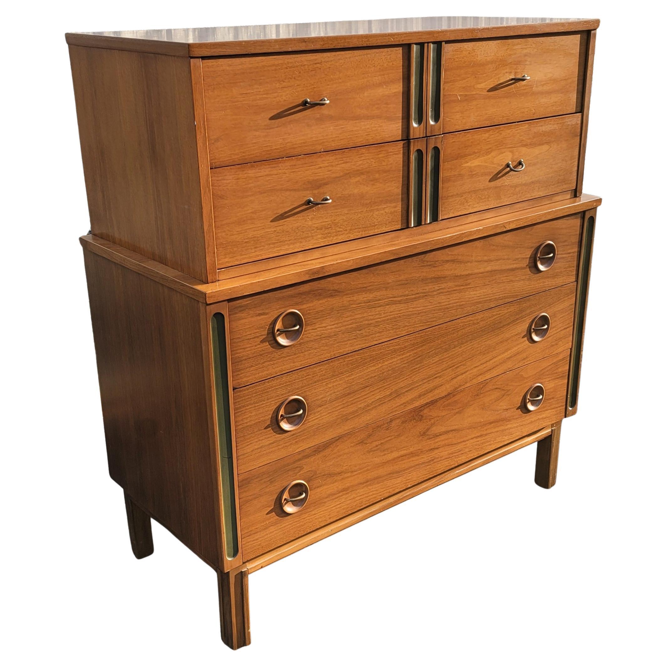 A rare danish teak chest of drawers by Arne Vodder for Sibast Mobelfabrik, 1950s. This elegant Danish Modern fine-drawer chest on chest of drawers is in very good vintage condition. Would look great in any Mid-Century Modern home or apartment. Very