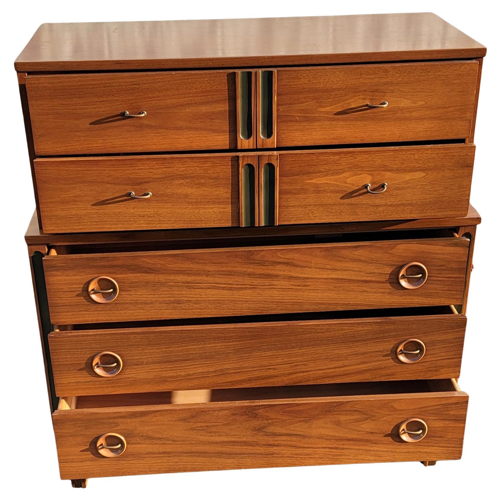 Brass Arne Vodder Mid Century Danish Teak Chest of Drawers, Circa 1950s For Sale