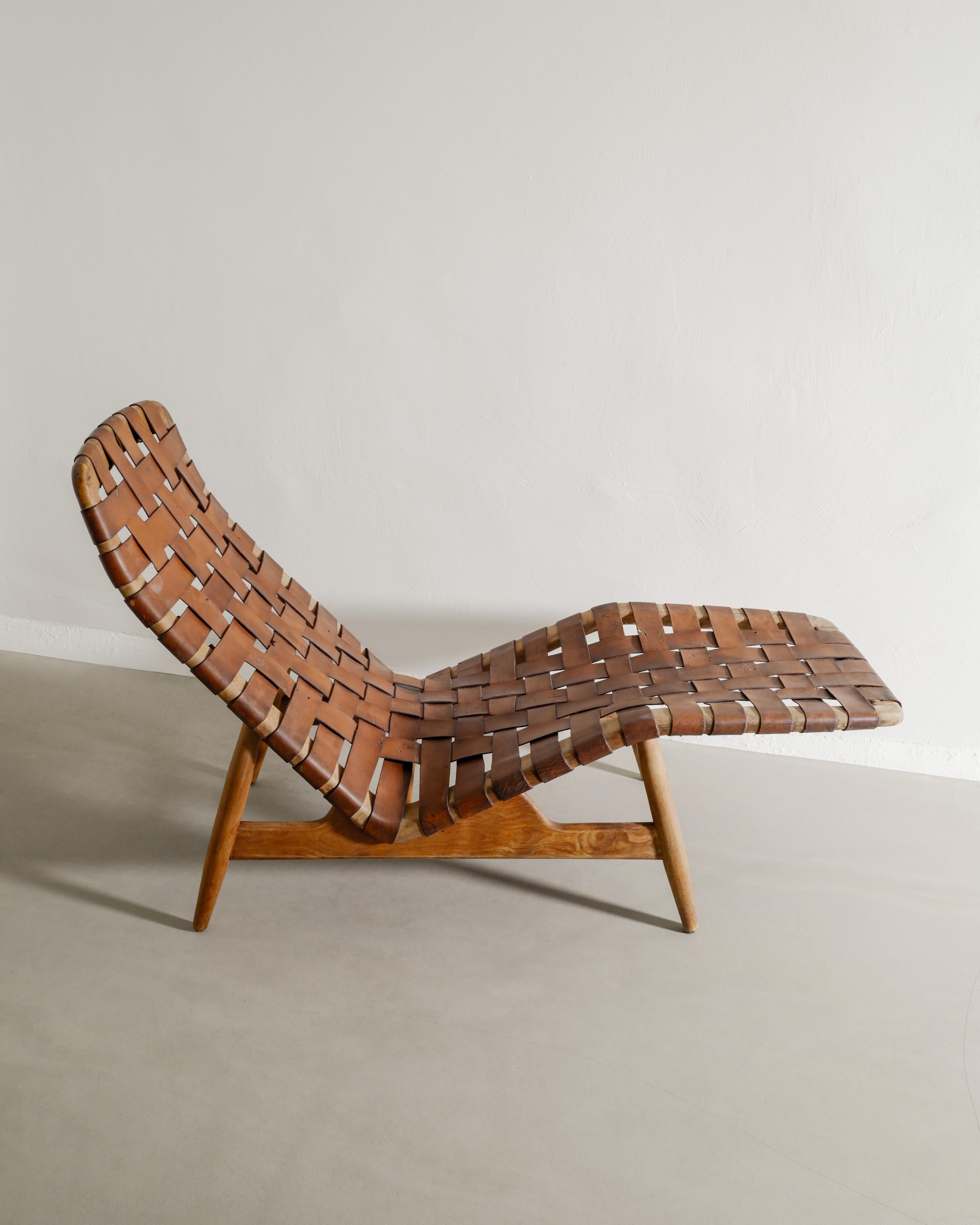 Scandinavian Modern Arne Vodder Mid Century Lounge Chair in Beech & Leather by Bovirke Denmark 1950s