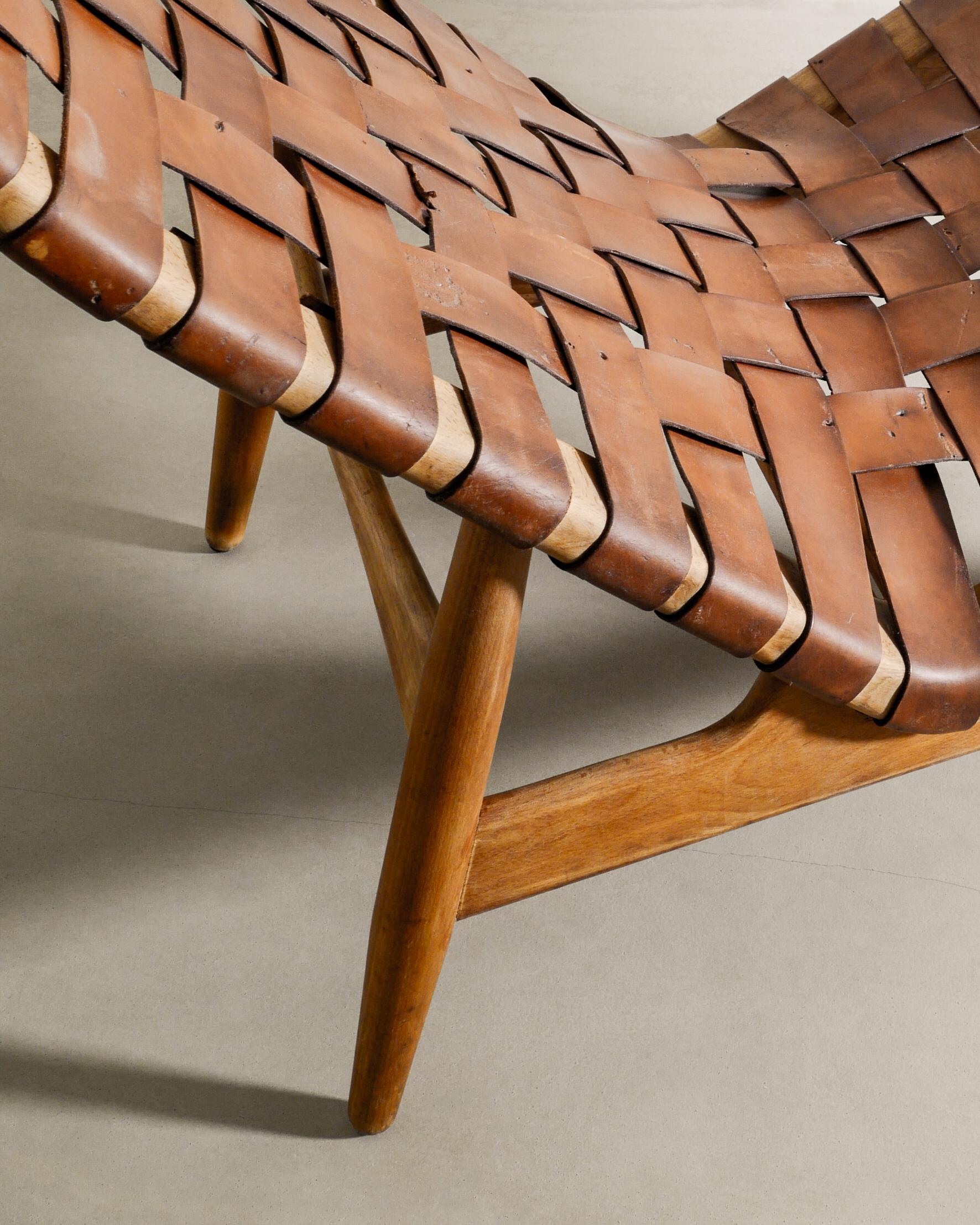 Arne Vodder Mid Century Lounge Chair in Beech & Leather by Bovirke Denmark 1950s In Good Condition In Stockholm, SE