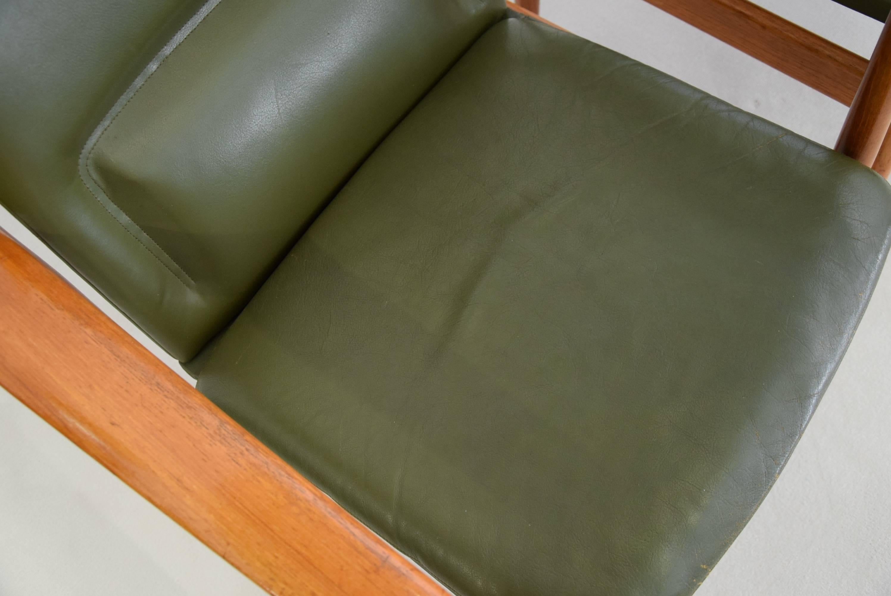 Leather Arne Vodder Mid-Century Modern Armchair Denmark For Sale