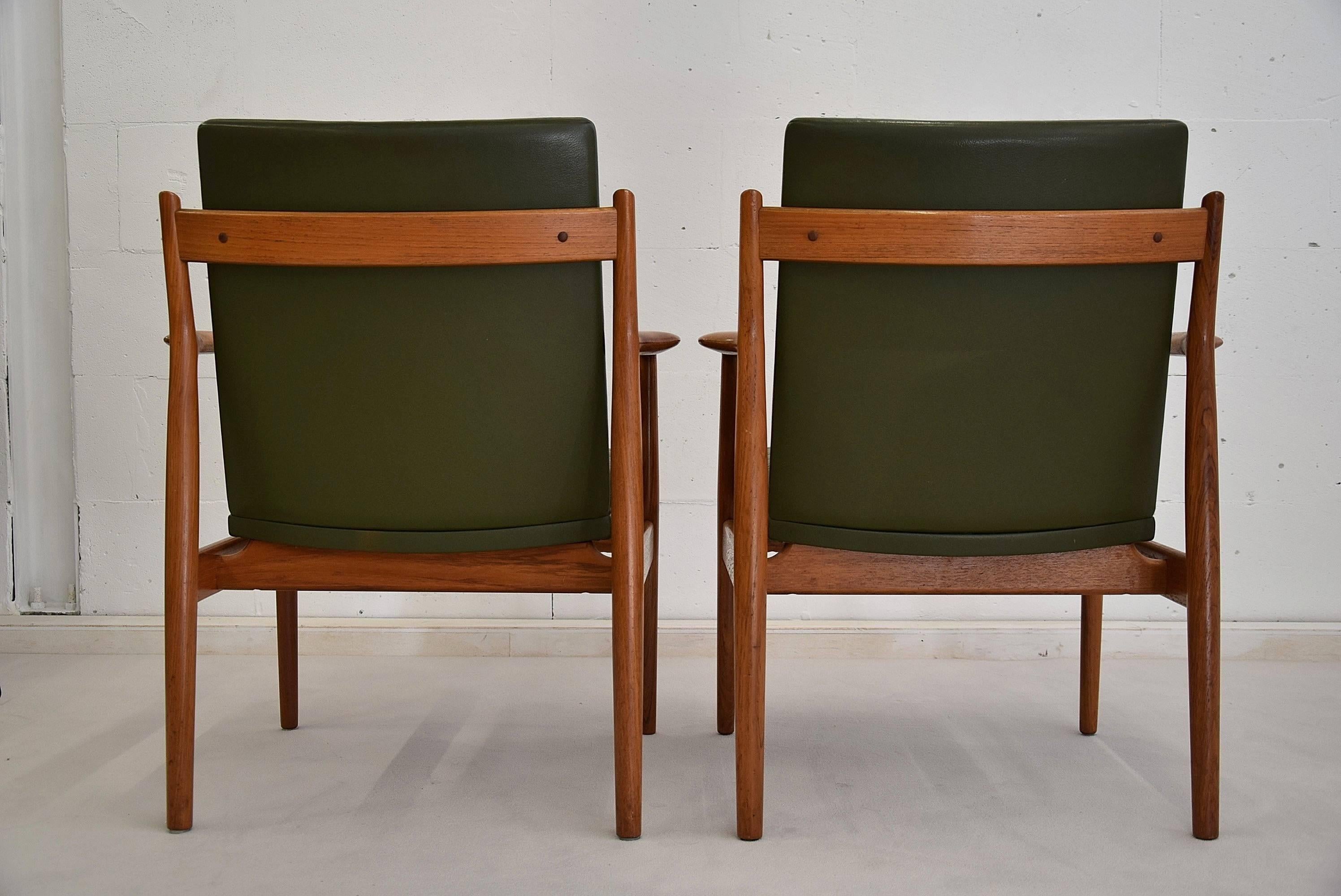 Cuir Arne Vodder fauteuil danois moderne du milieu du siècle dernier, Danemark en vente