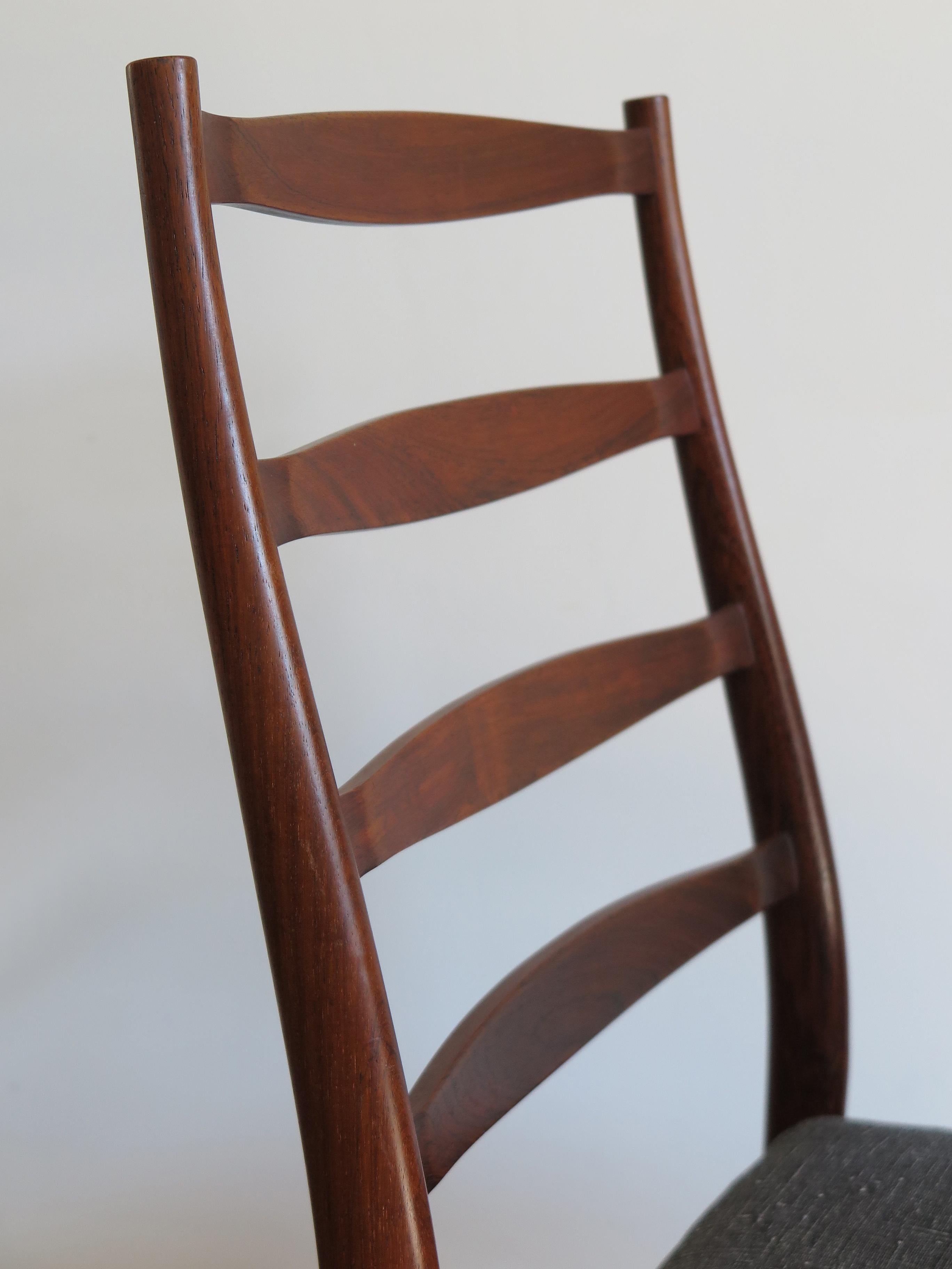 Arne Vodder Mid-Century Modern Scandinavian Dark Wood Dining Chairs, 1960s 1