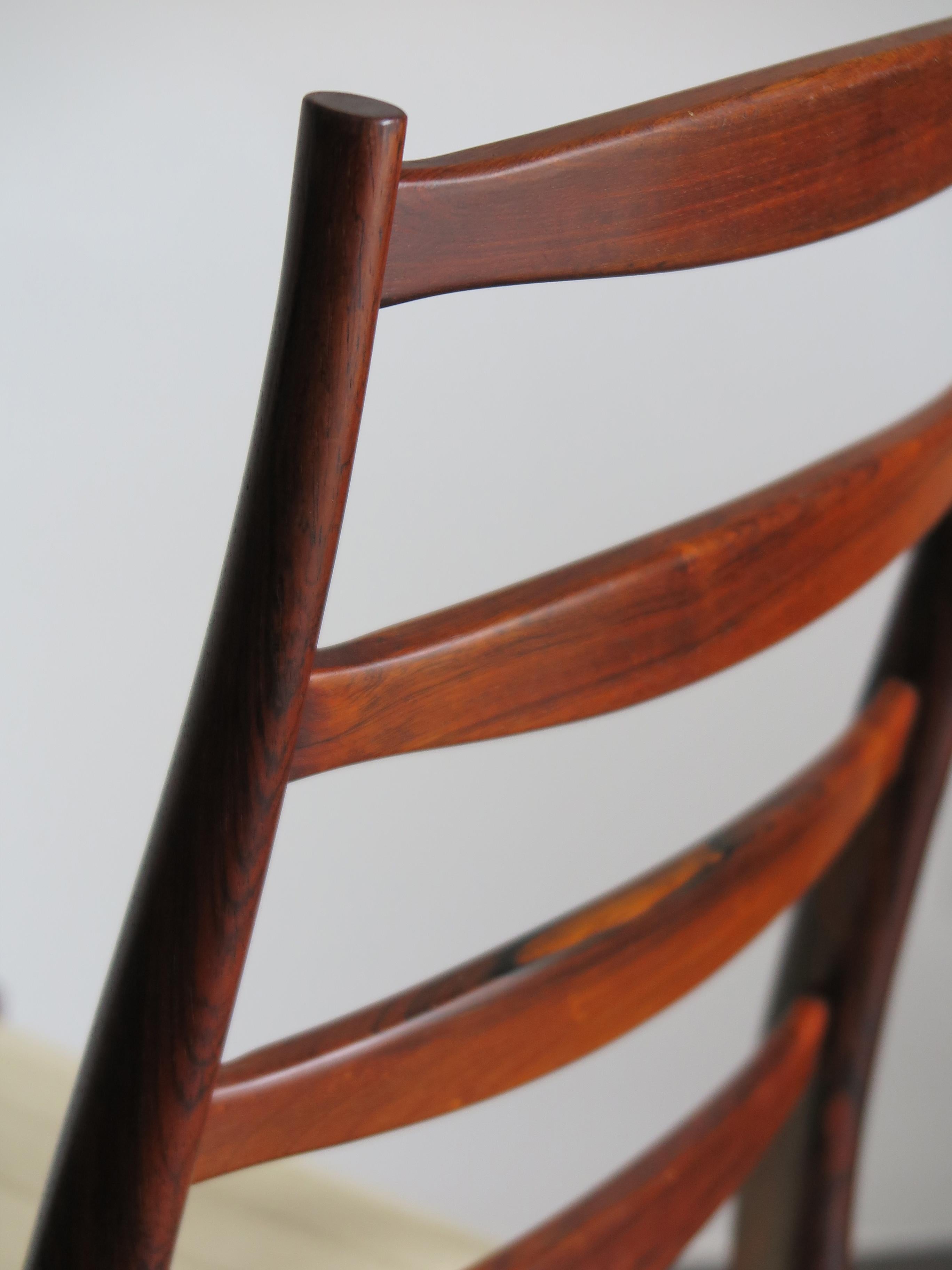 Arne Vodder Mid-Century Modern Scandinavian Dark Wood Dining Chairs, 1960s For Sale 8