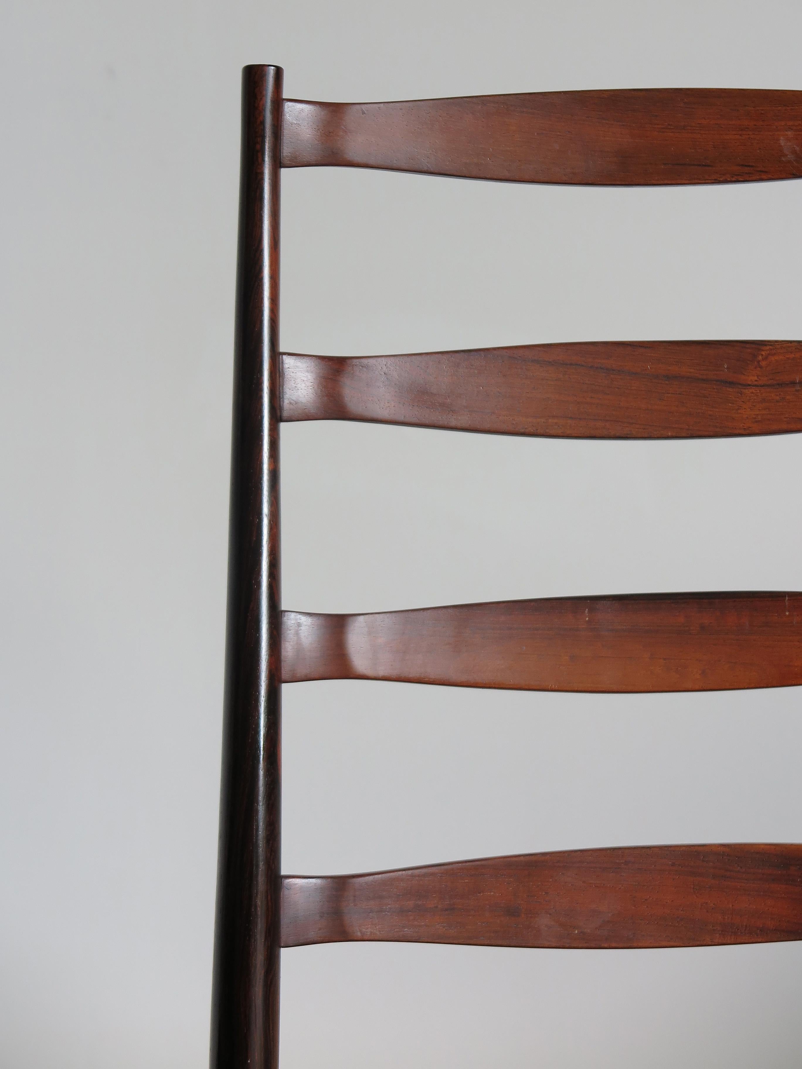 Arne Vodder Mid-Century Modern Scandinavian Dark Wood Dining Chairs, 1960s For Sale 10
