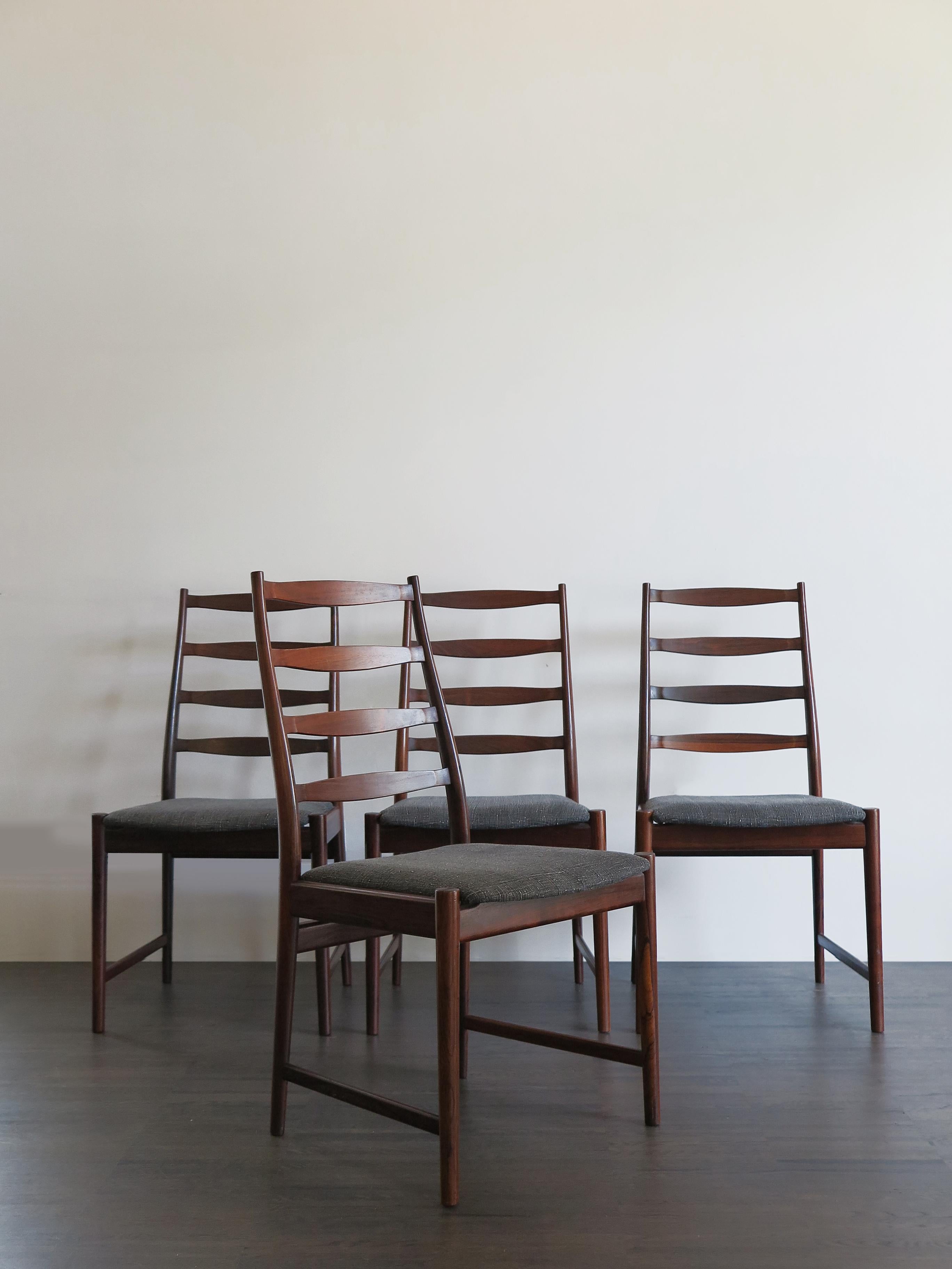Scandinavian Modern Arne Vodder Mid-Century Modern Scandinavian Dark Wood Dining Chairs, 1960s For Sale