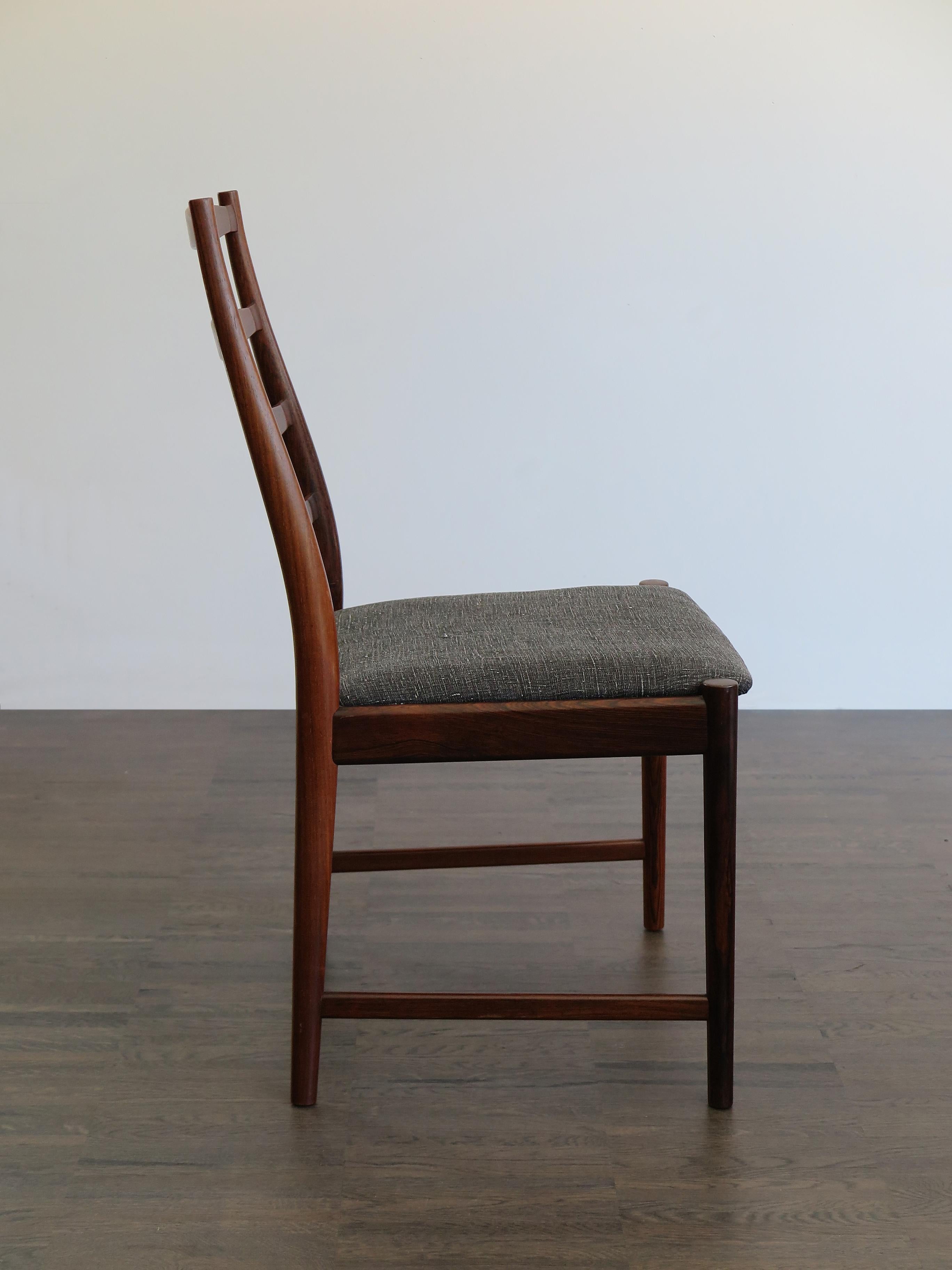 Arne Vodder Mid-Century Modern Scandinavian Dark Wood Dining Chairs, 1960s For Sale 1