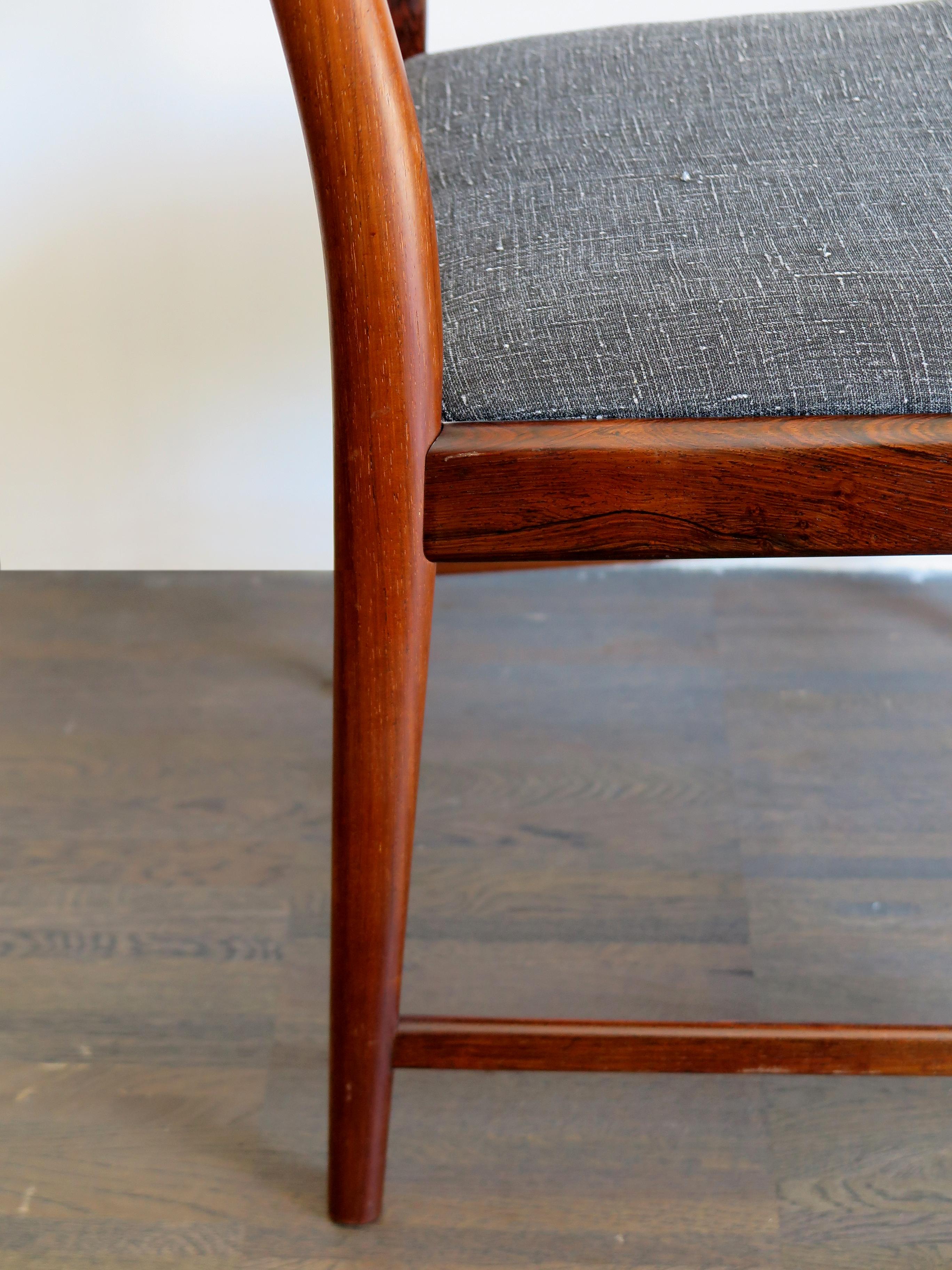 Arne Vodder Mid-Century Modern Scandinavian Dark Wood Dining Chairs, 1960s For Sale 2