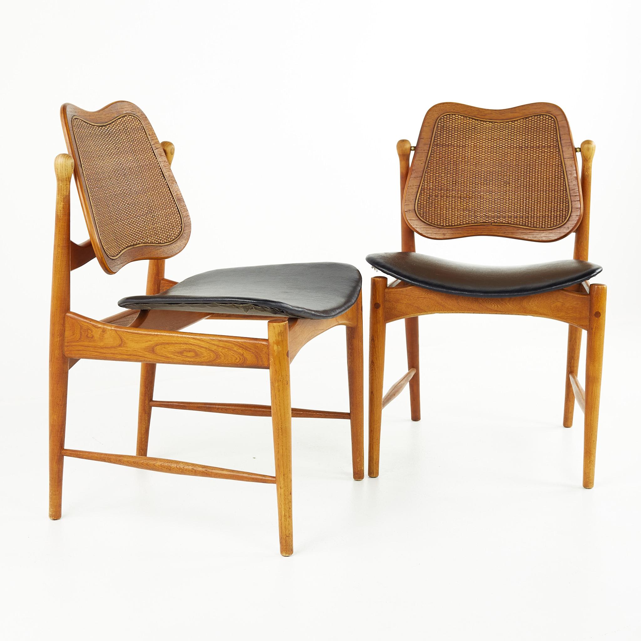 Arne Vodder Mid Century Teak and Cane Dining Chairs, Set of 6 4