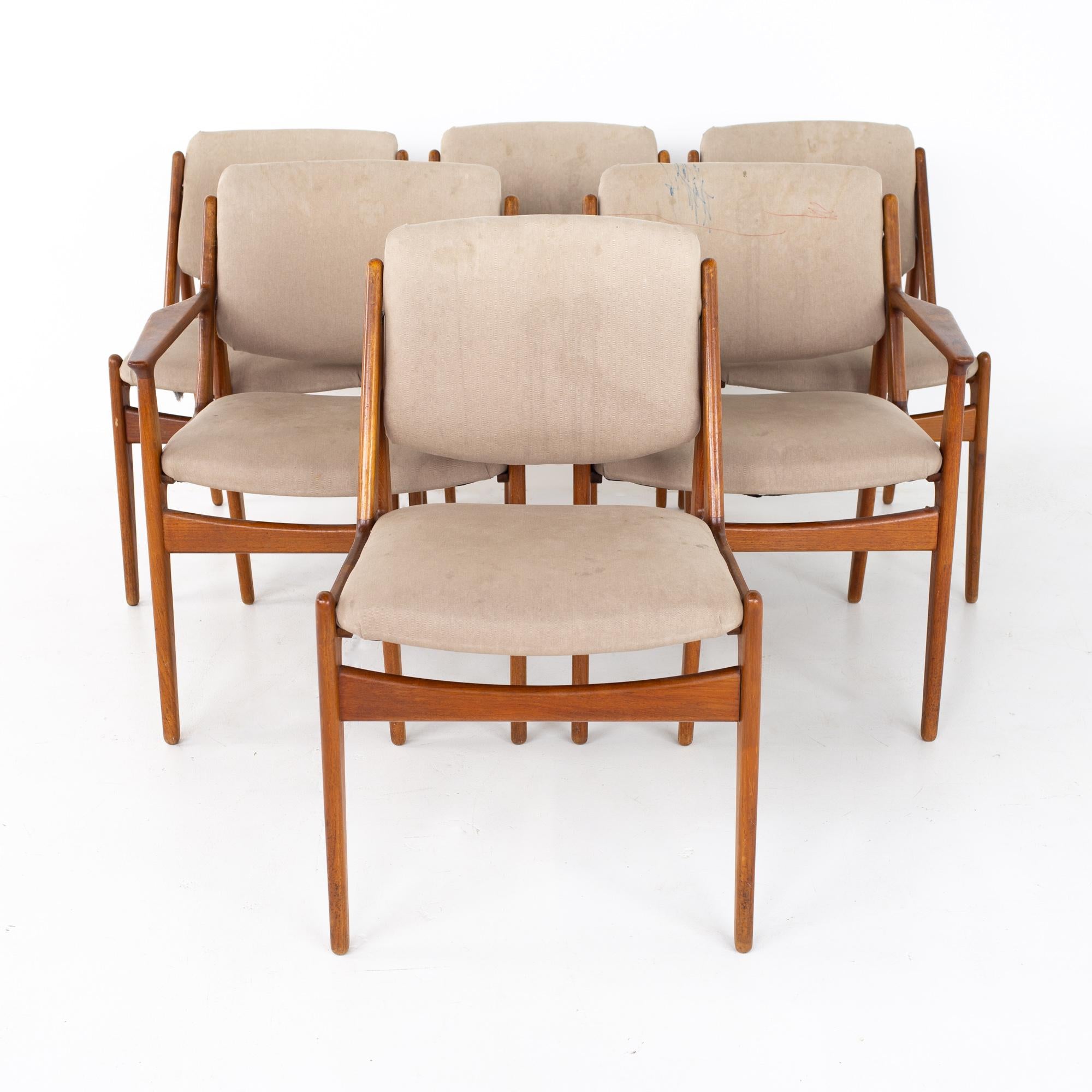 Mid-Century Modern Arne Vodder Mid Century Teak Dining Chairs, Set of 6