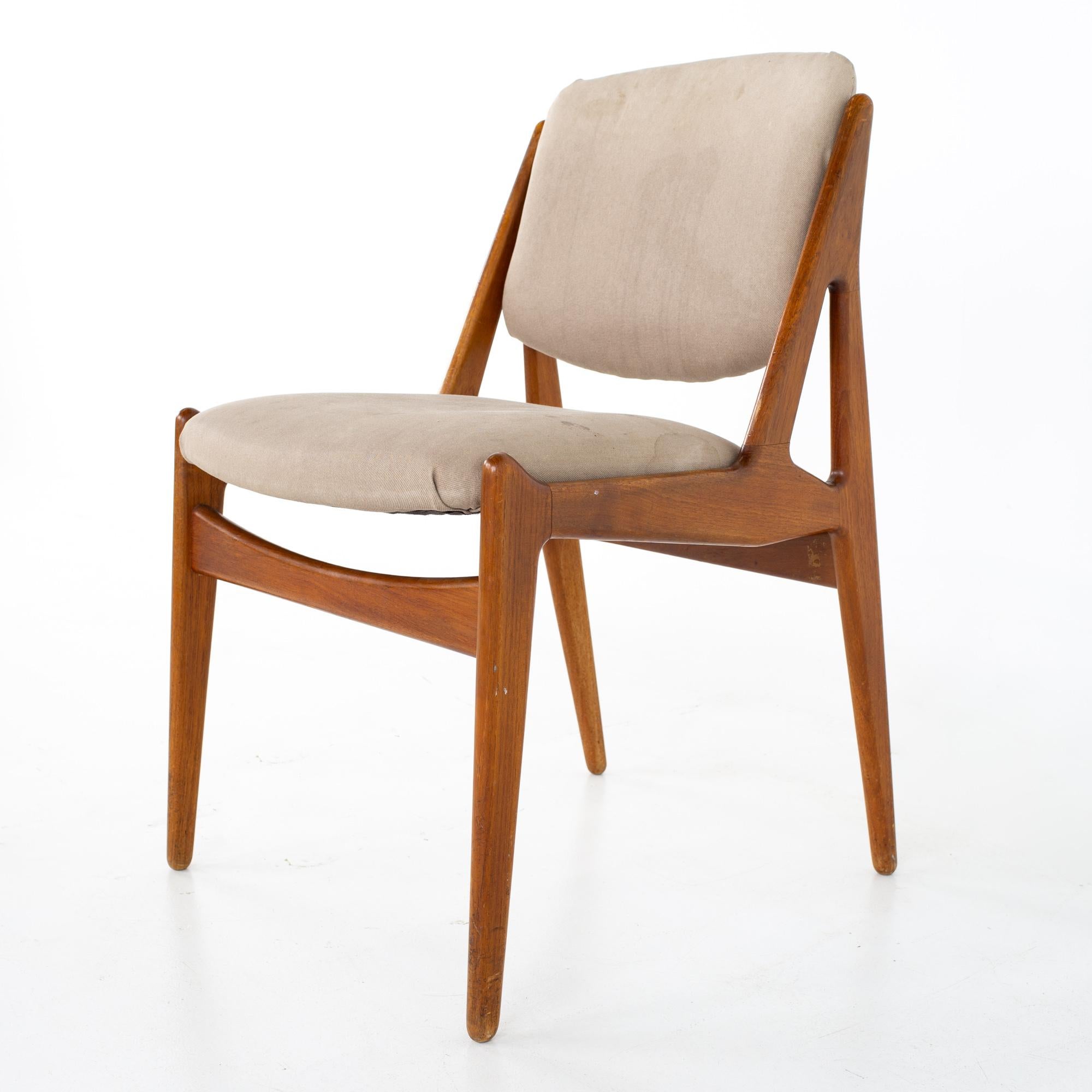 Mid-20th Century Arne Vodder Mid Century Teak Dining Chairs, Set of 6