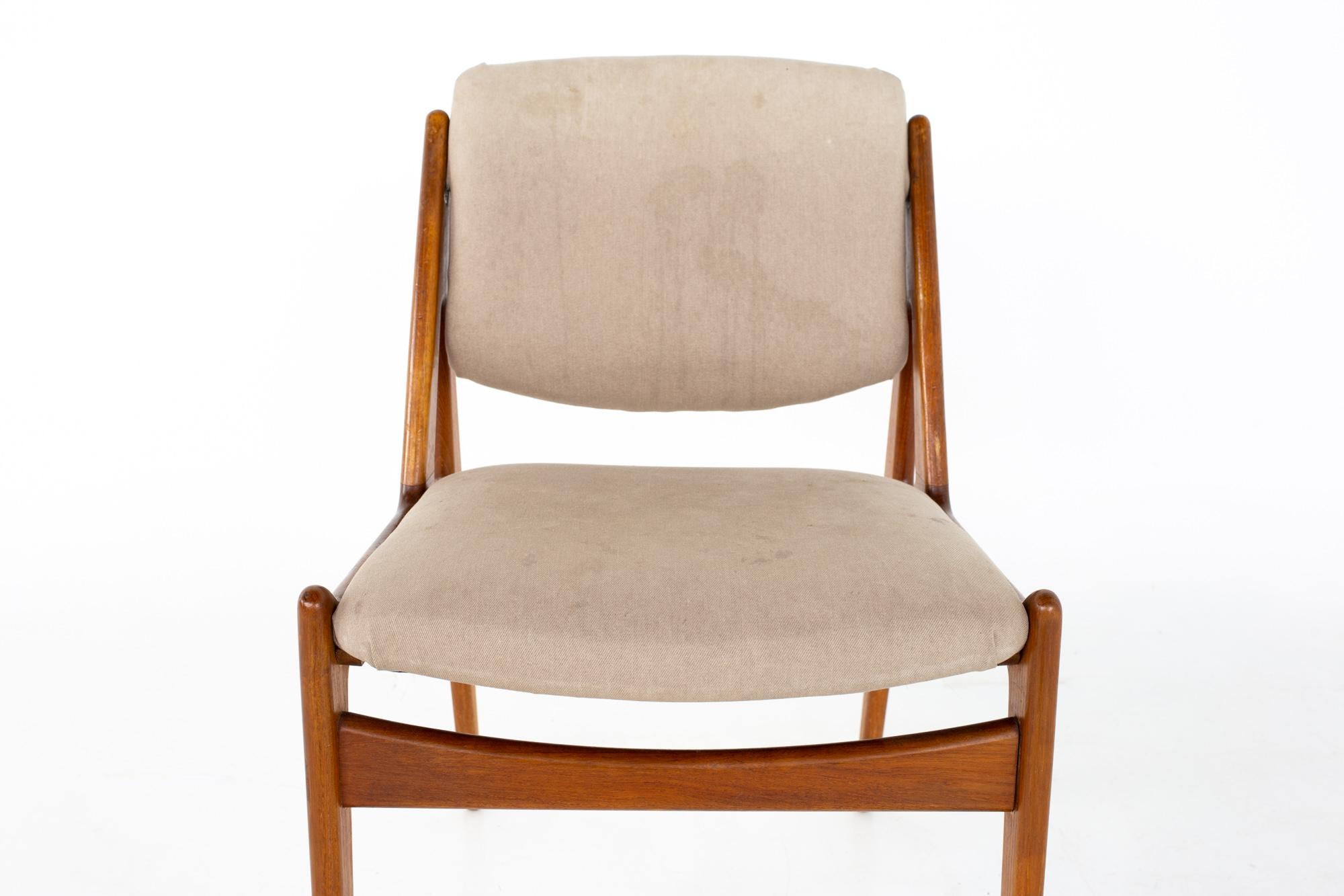 Arne Vodder Mid Century Teak Dining Chairs, Set of 6 2