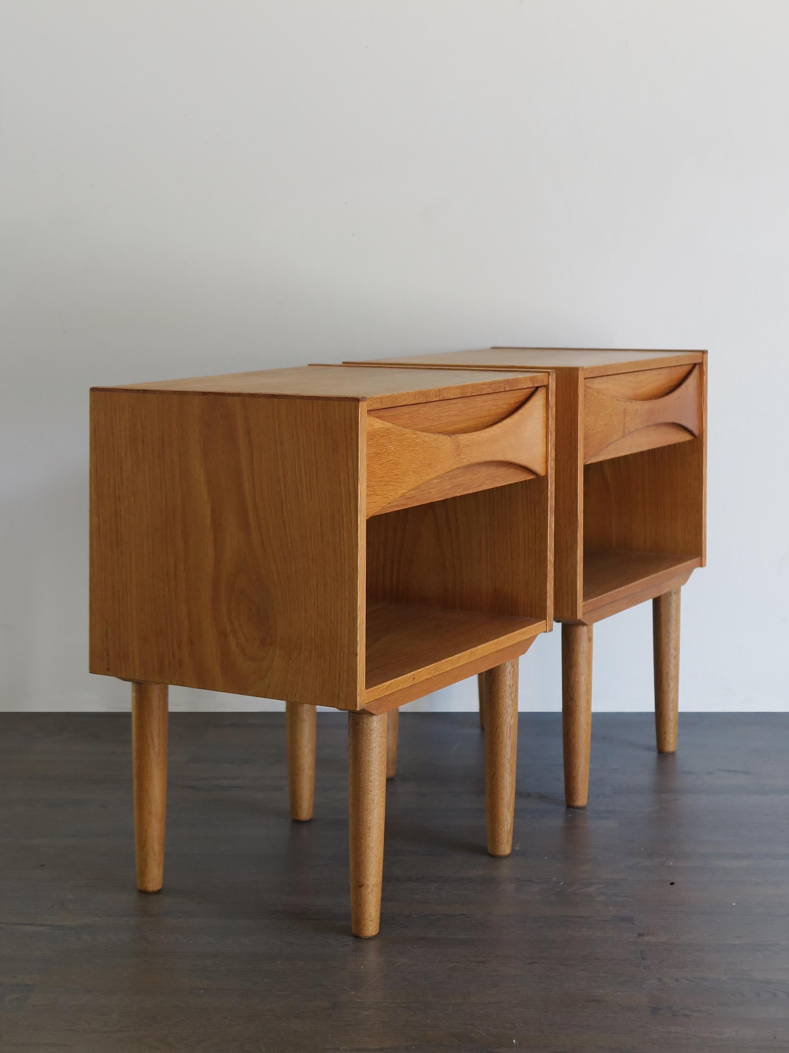 Scandinavian Modern Arne Vodder Mid-Century Modern Design Scandinavian Oak Nightstands, 1950s