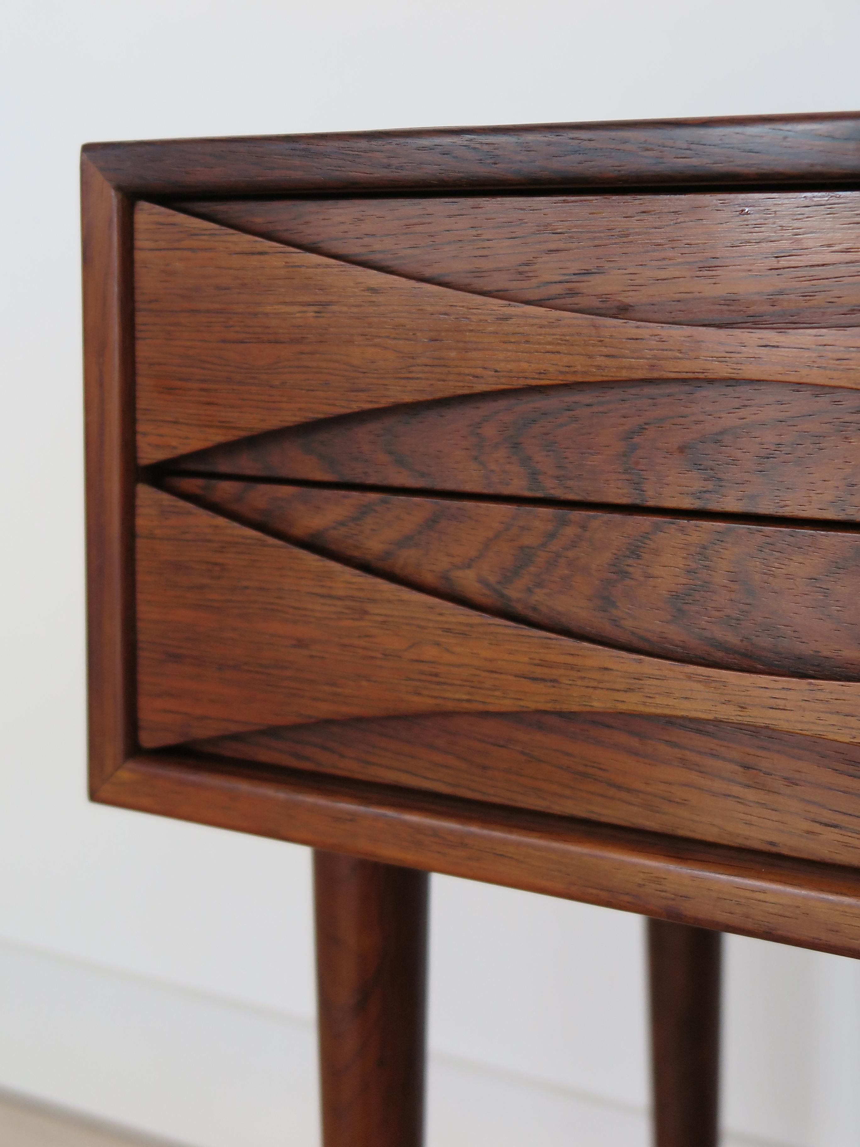 Arne Vodder Midcentury Scandinavian Dark Wood Night Stand Side Table 1950s 7