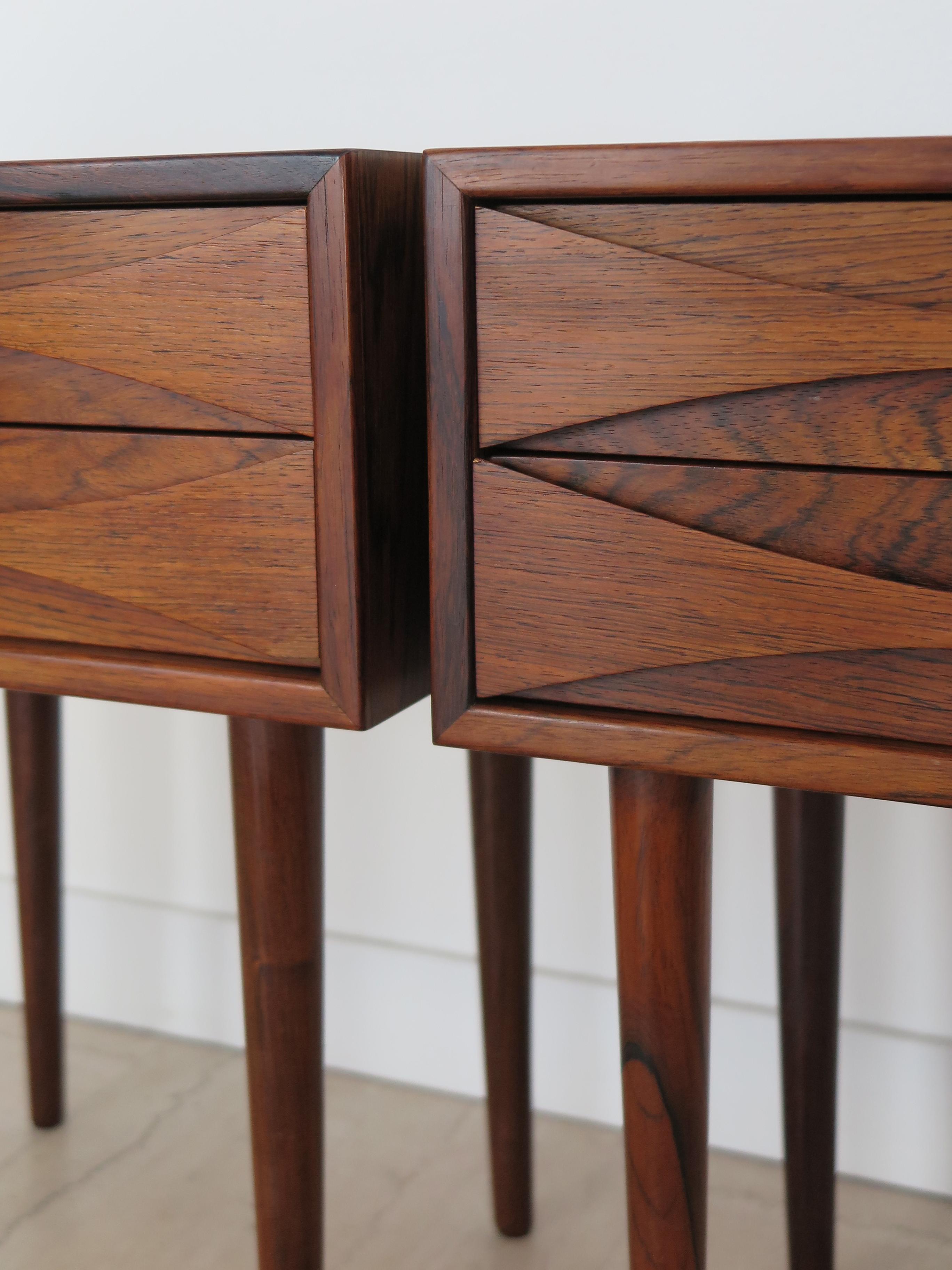 Arne Vodder Midcentury Scandinavian Dark Wood Night Stand Side Table 1950s 8