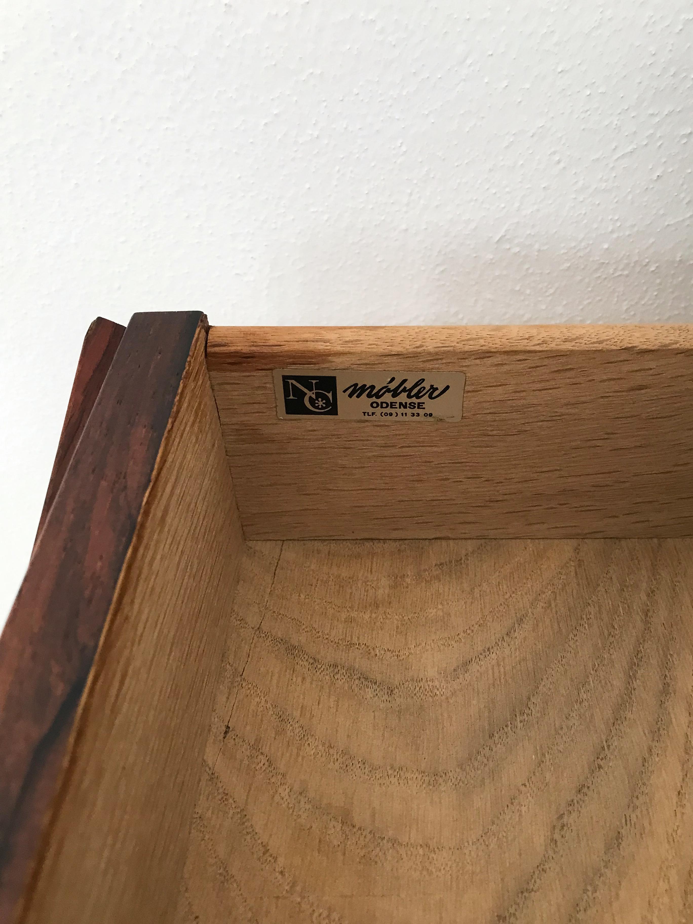 Arne Vodder Midcentury Scandinavian Dark Wood Night Stand Side Table 1950s 10