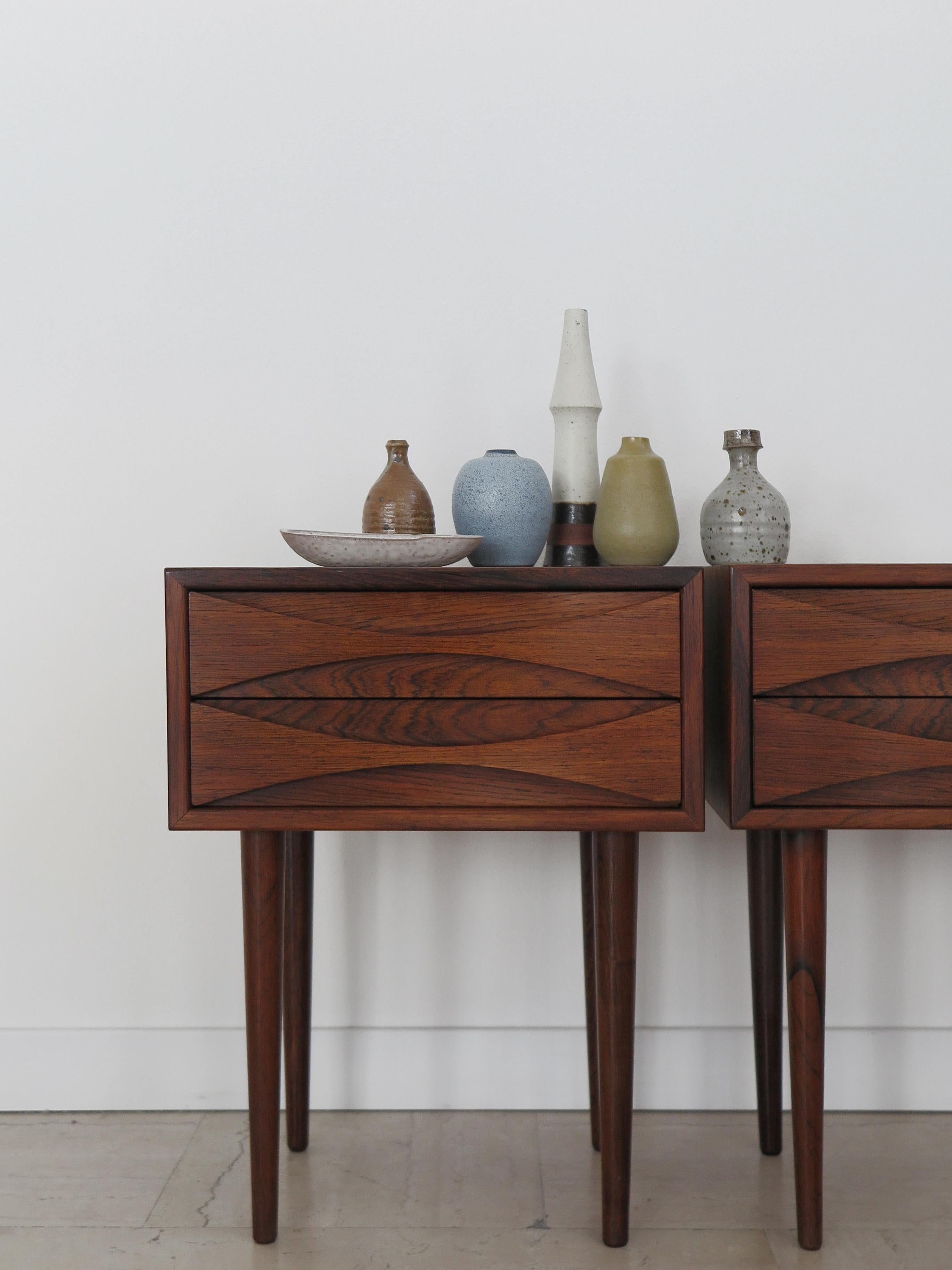 Arne Vodder Midcentury Scandinavian Dark Wood Night Stand Side Table 1950s In Good Condition In Reggio Emilia, IT