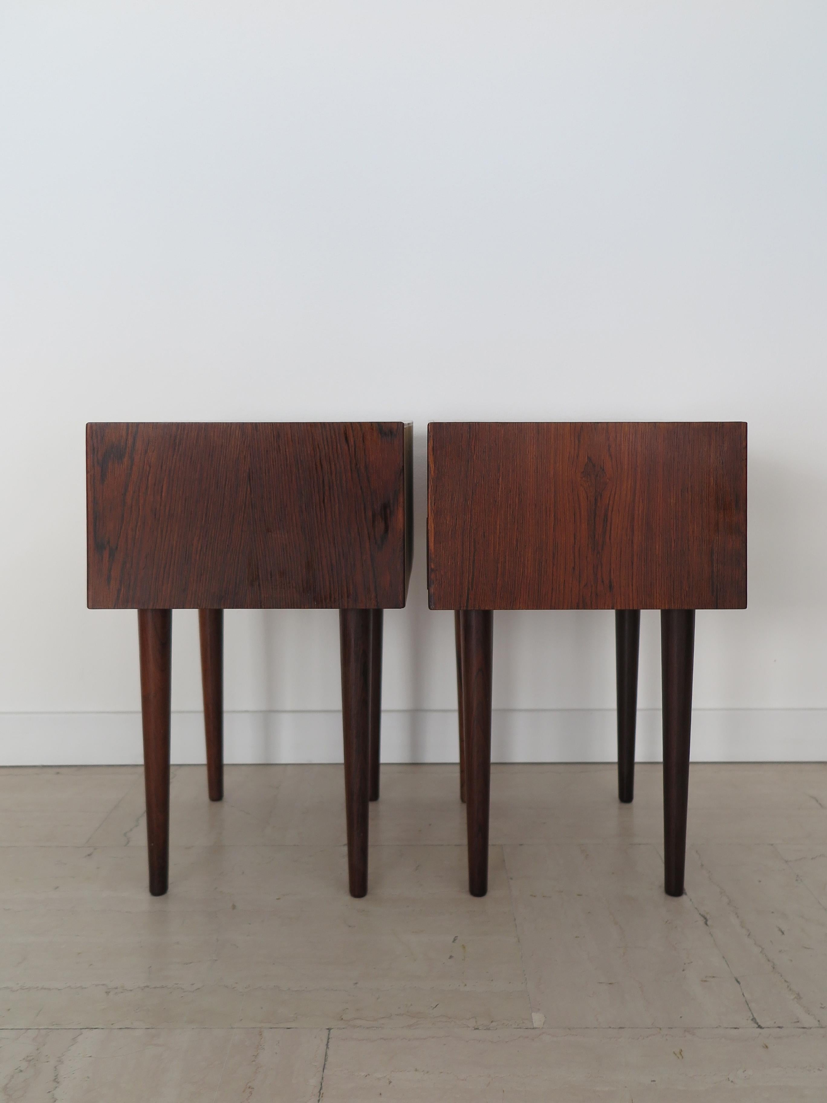 Arne Vodder Midcentury Scandinavian Dark Wood Night Stand Side Table 1950s 2